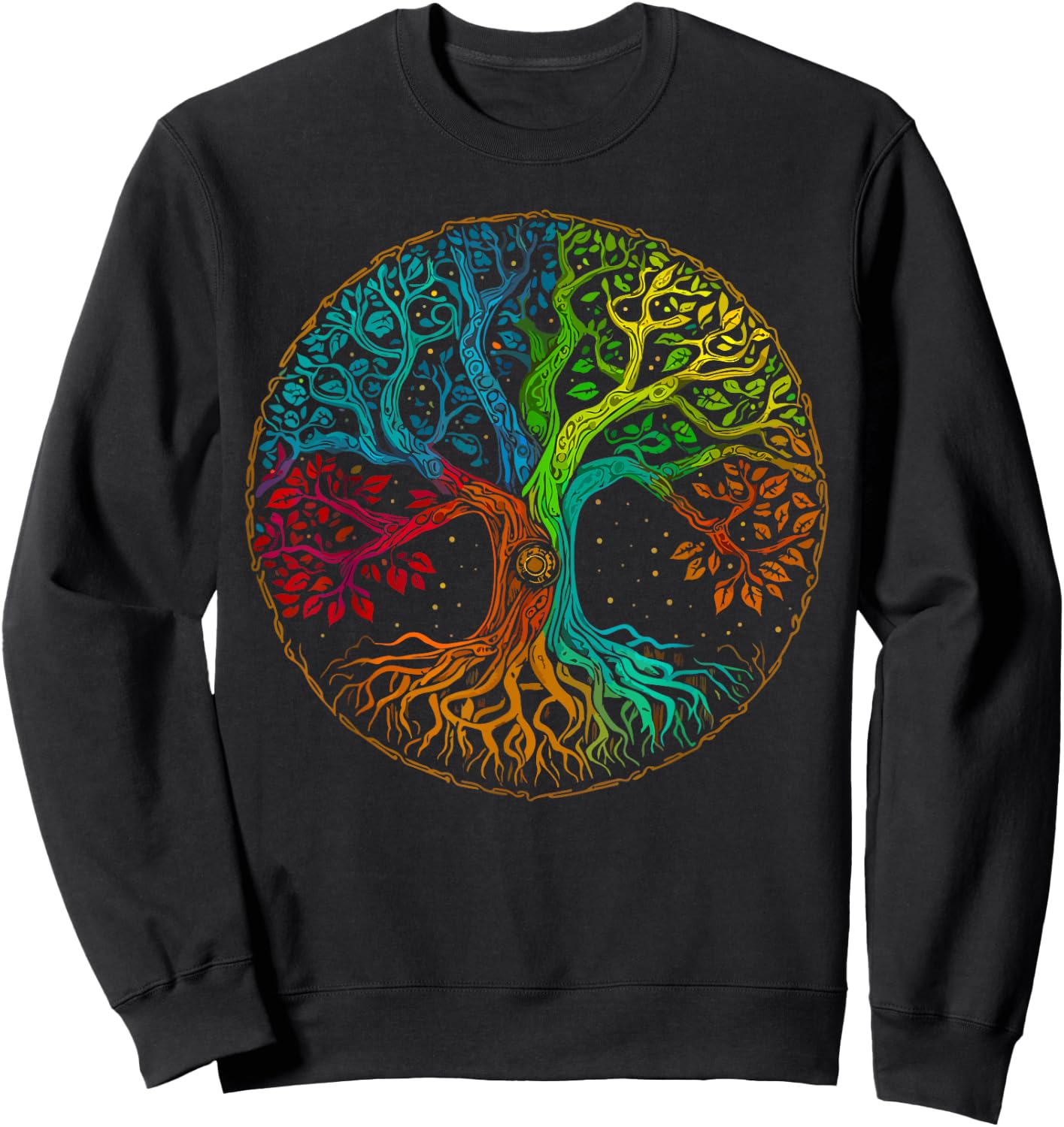 Tree of Life Nature Art - Psychedelic Outdoor Rainbow Sweatshirt - Sweatshirt | Black