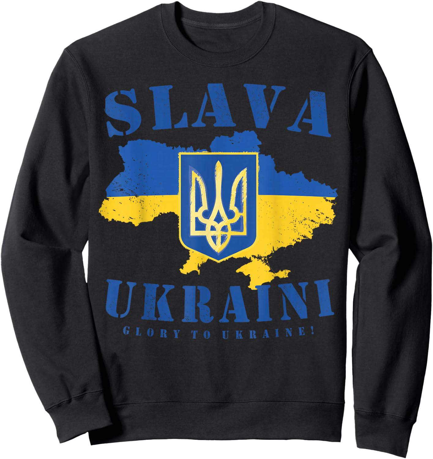 Ukraine Flag Slawa Ukraini Ukrainian Tryzub Glory To Ukraine , black Sweatshirt - Sweatshirt | Black