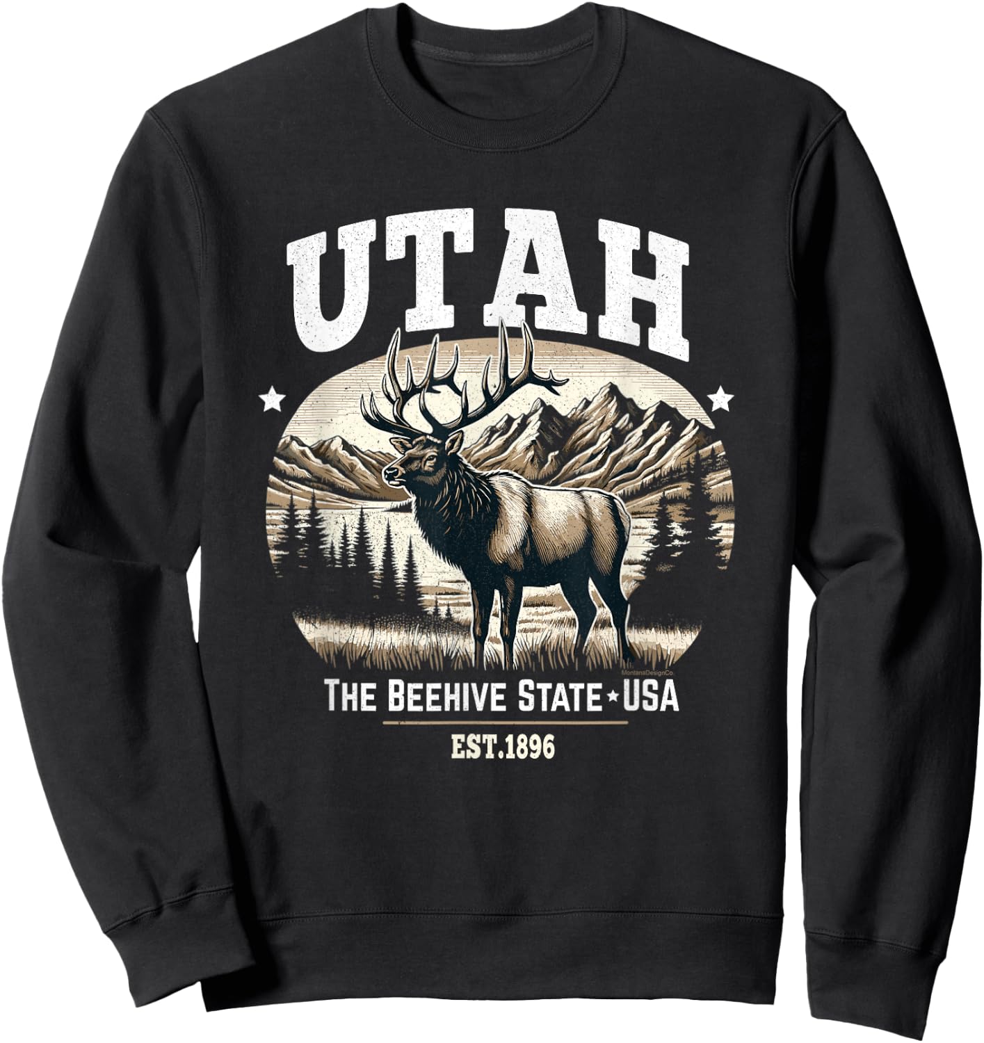 Utah Rocky Mountain Elk, The Beehive State Sweatshirt - Sweatshirt | Black
