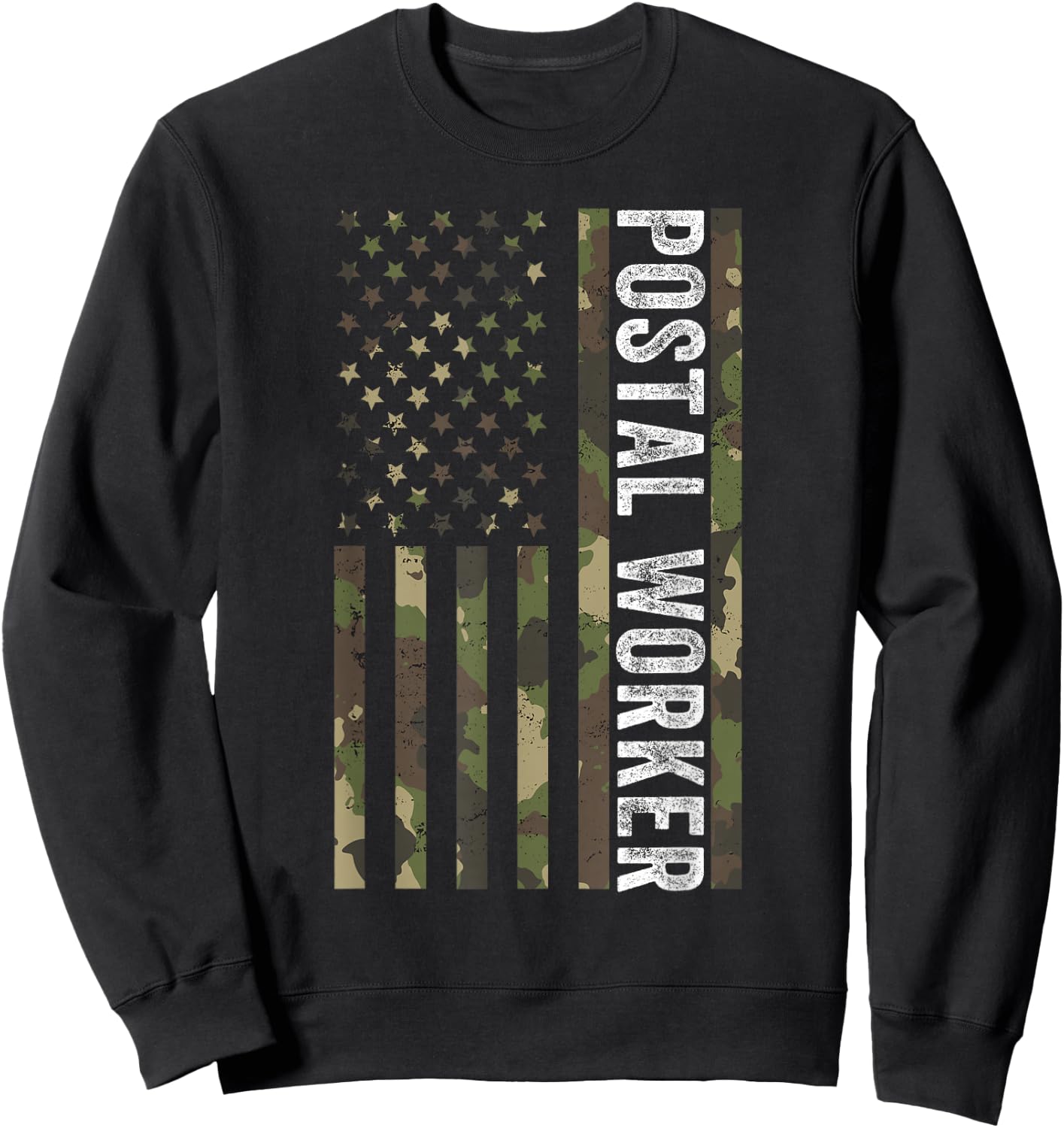 Postal Worker Camouflage American Flag US Postal Service Men Sweatshirt - Sweatshirt | Black