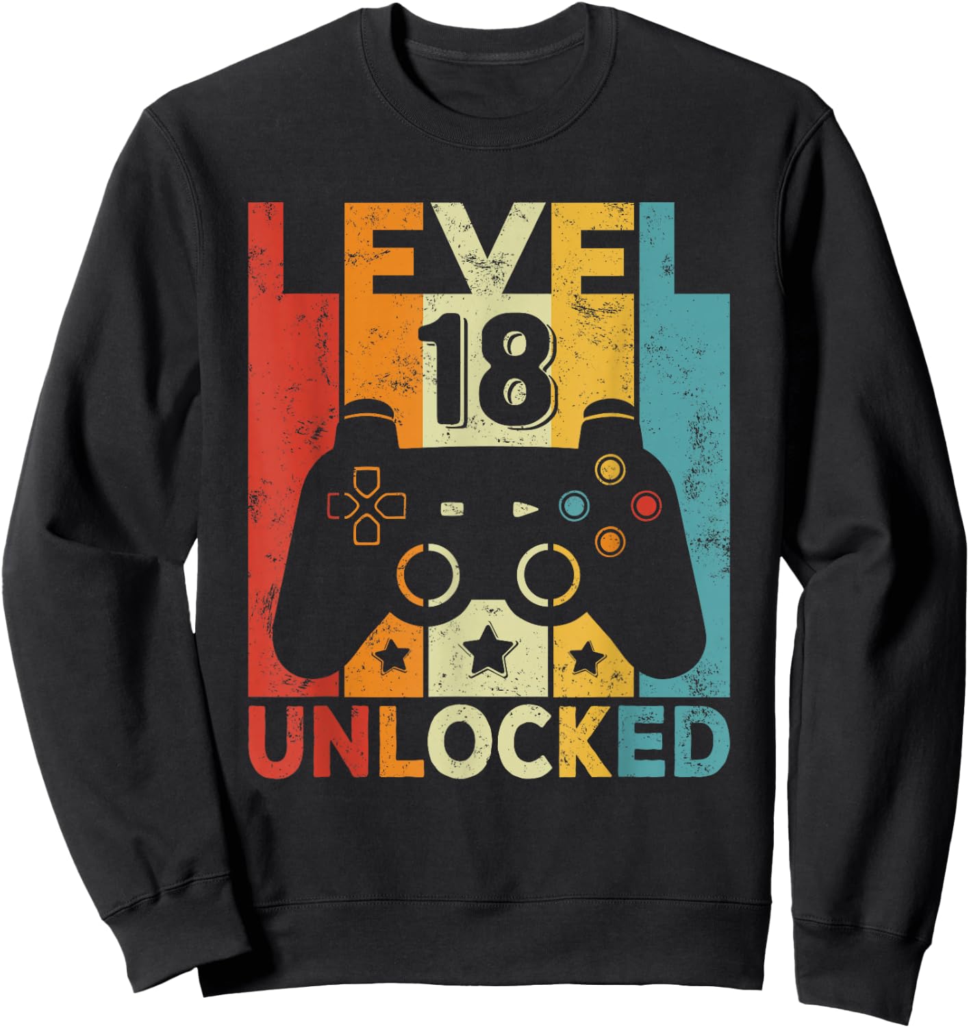 18th Birthday Boy Girl 18 Years Game Controller Gamer Sweatshirt - Sweatshirt | Black