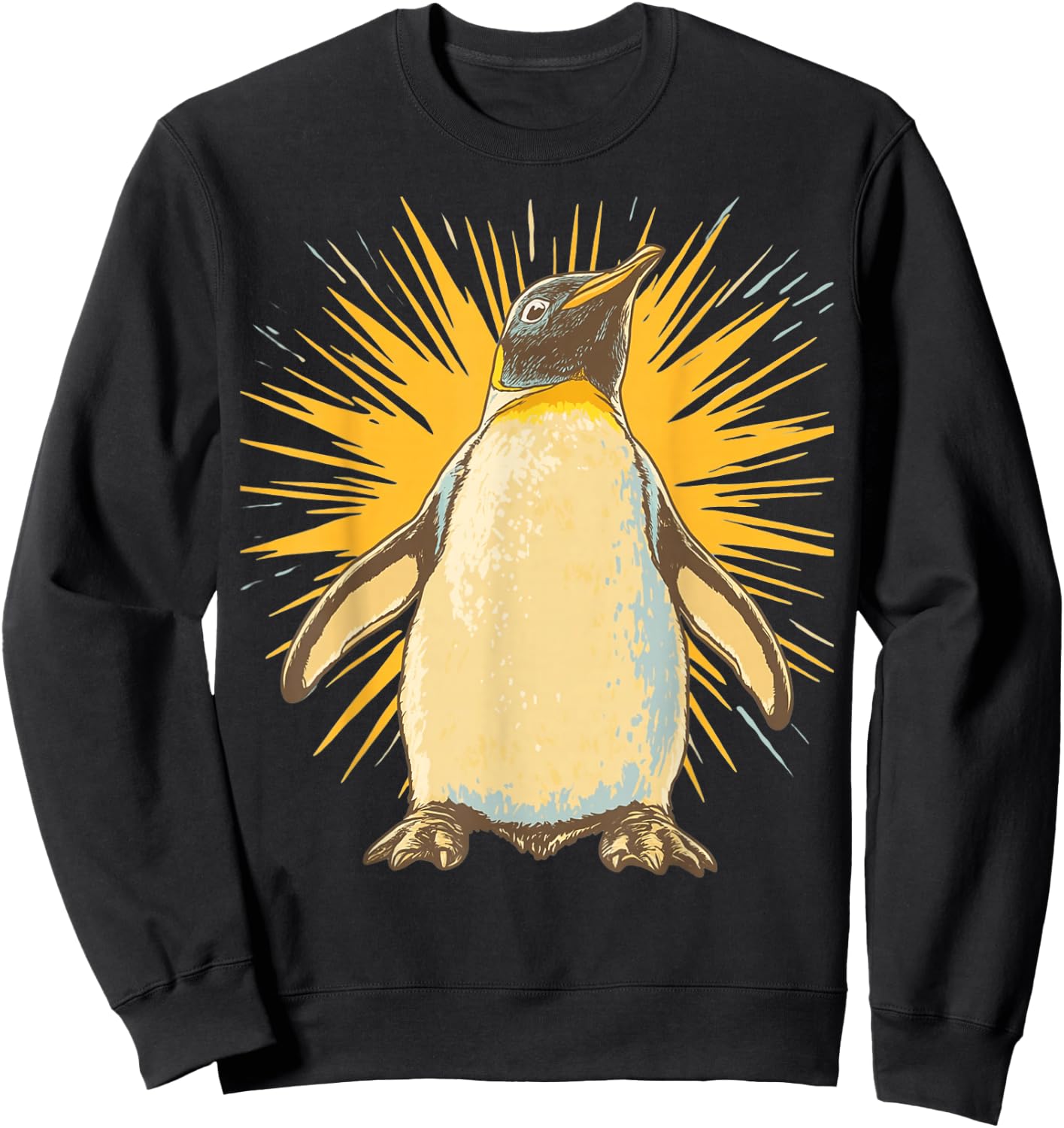 Penguin Graphic Wildlife Art Sweatshirt - Sweatshirt | Black