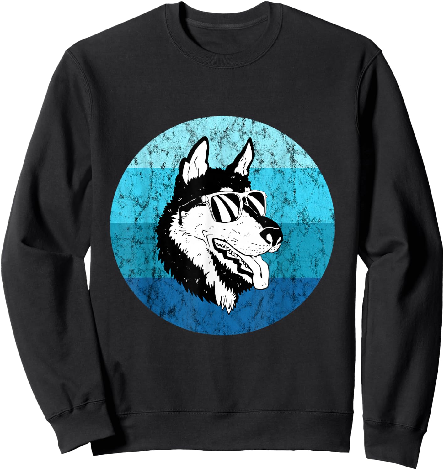 Mush Dog Vintage Alaska Sled Dog Team Huskies Sled Dog Sweatshirt - Sweatshirt | Black
