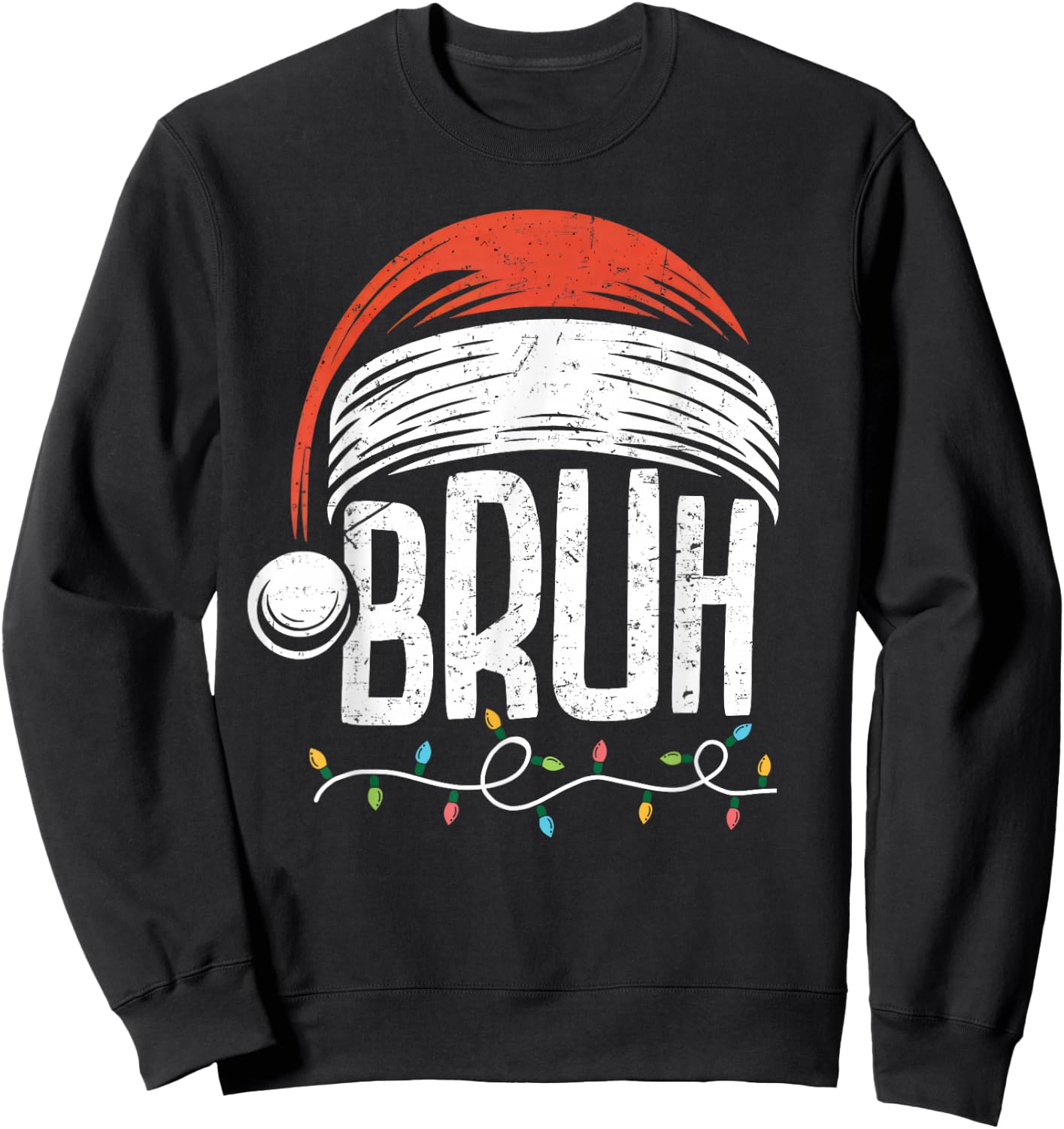 Merry Christmas Bruh Xmas Meme Funny Saying for Boys Men Sweatshirt - Sweatshirt | Black