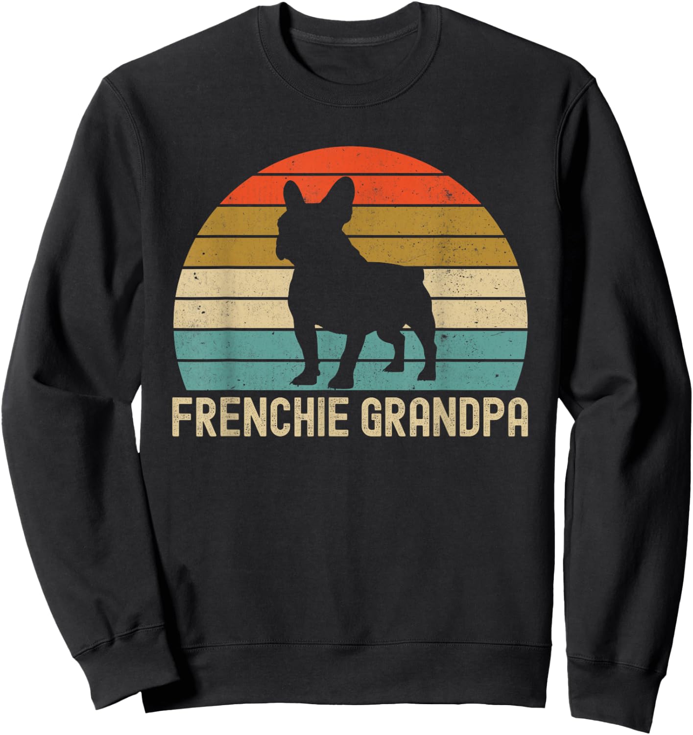 Frenchie French Bulldog Grandpa Sweatshirt - Sweatshirt | Black
