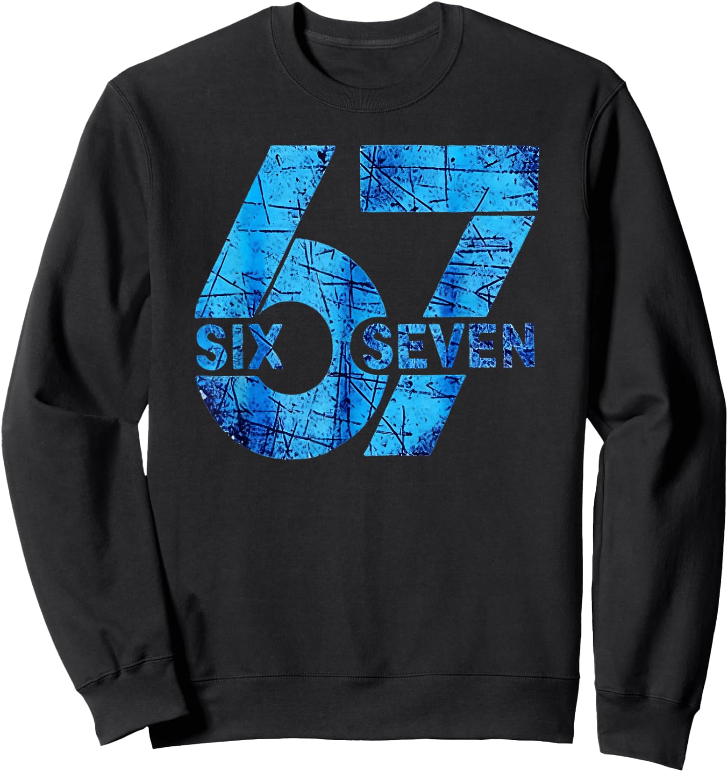 Kids Meme 6 7 Six Seven Blue Trendmeme Sweatshirt - Sweatshirt | Black