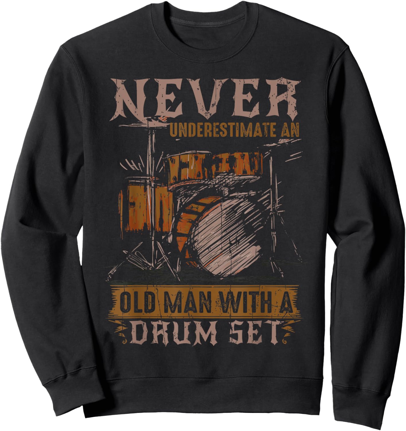Funny Drummer Art Drum Player Sweatshirt - Sweatshirt | Black