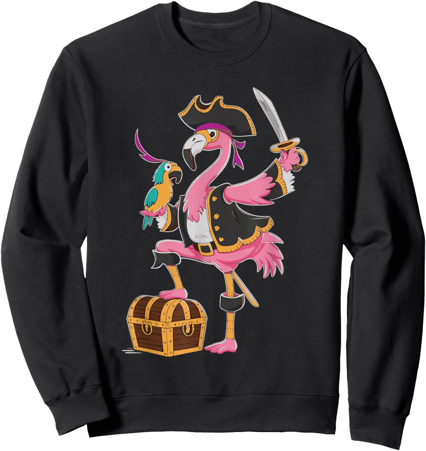 Flamingo Pirate Sweatshirt - Sweatshirt | Black