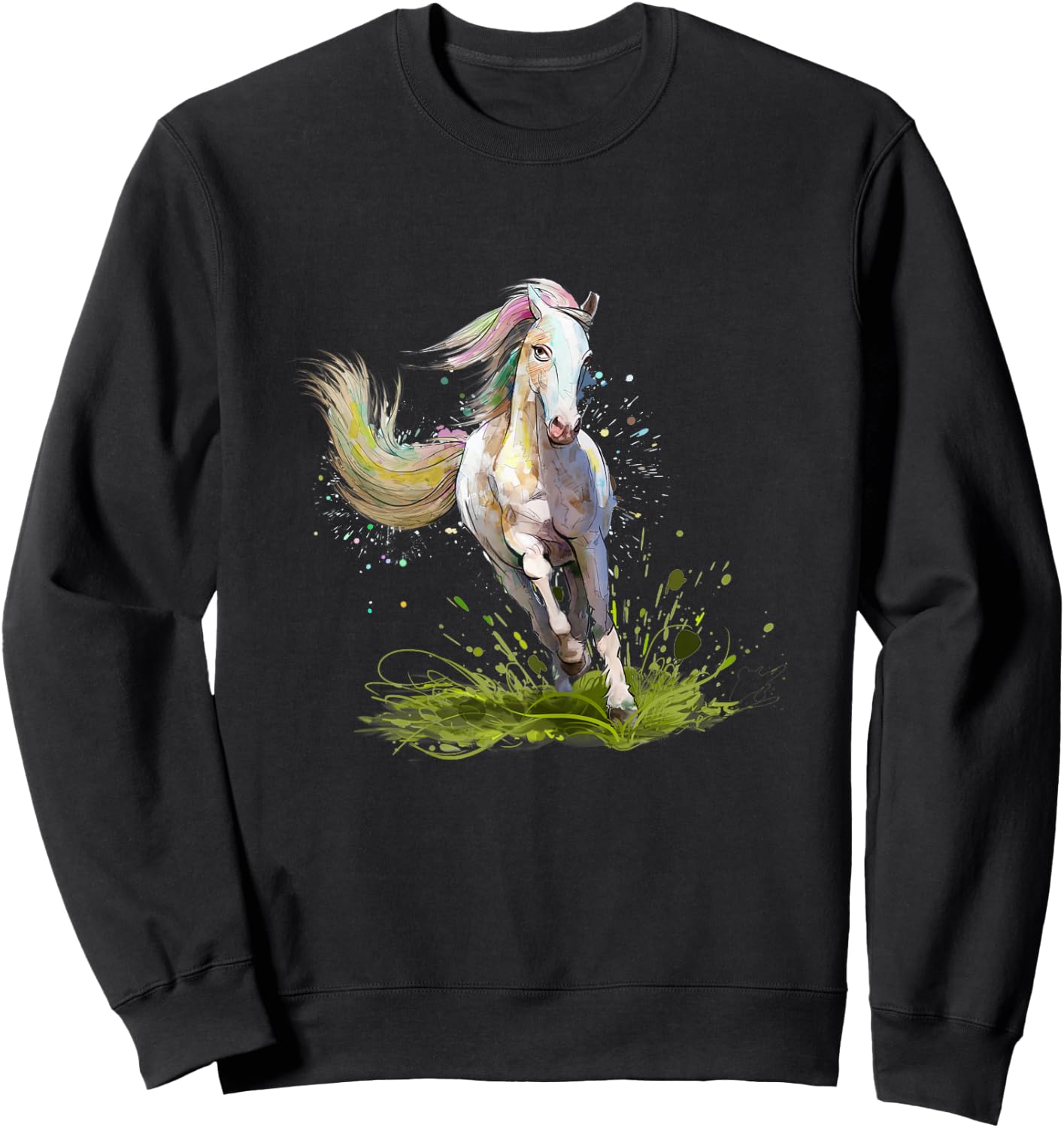 Horse Shirt Girl Gifts Horse Woman Equestrian Rider , Black Sweatshirt - Sweatshirt | Black