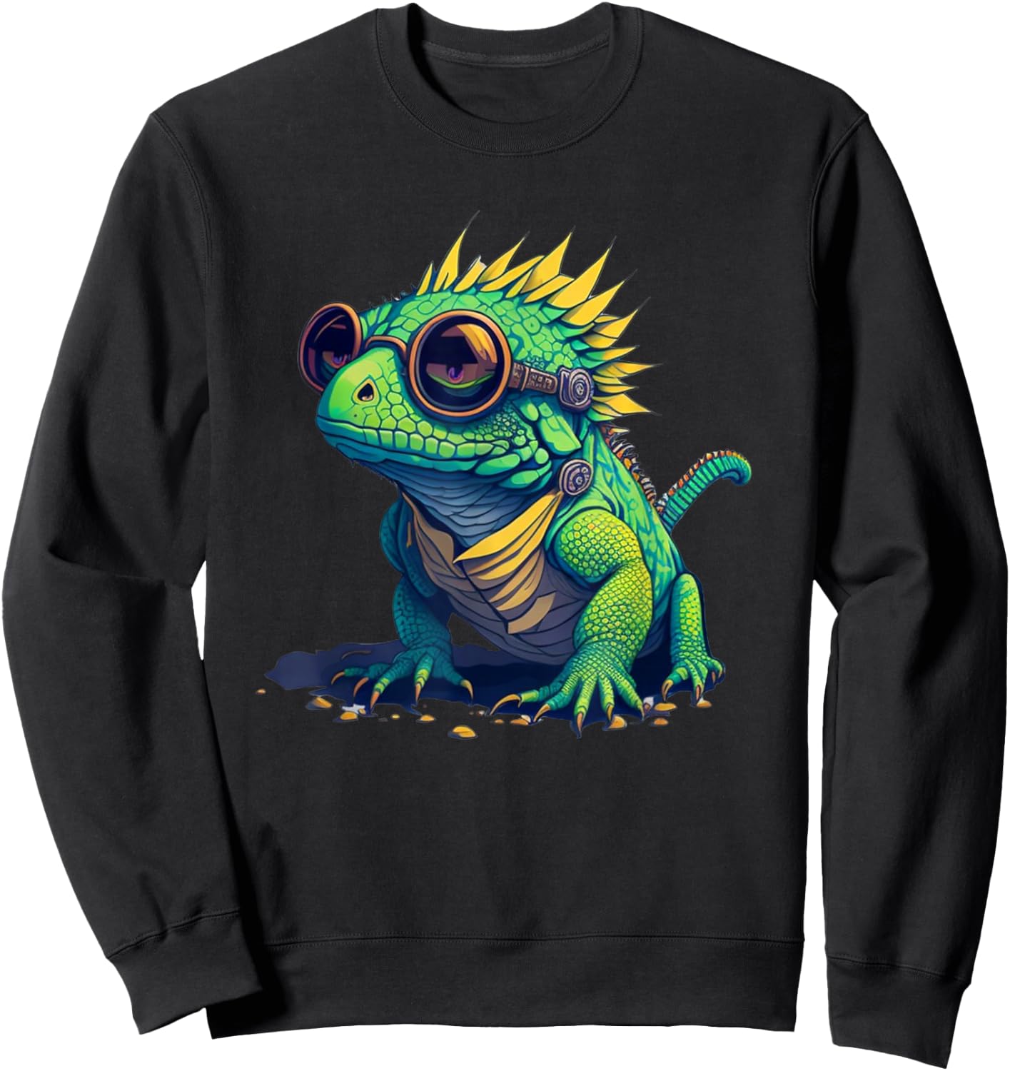Exotic Iguana Herpetology Apparel Women's Chameleon Sunglasses , Black, Small Sweatshirt - Sweatshirt | Black