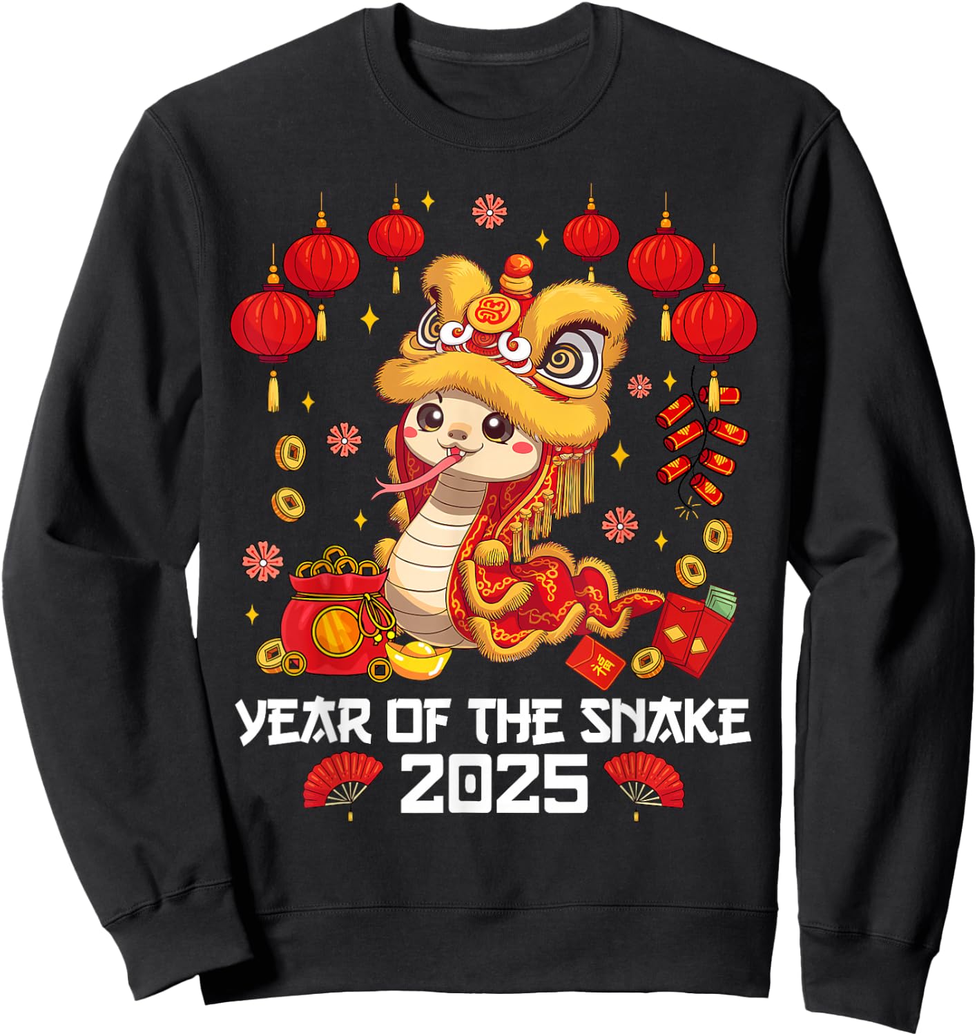 Chinese Lunnar New Year Snake The Year of The Snake 2025 Sweatshirt - Sweatshirt | Black
