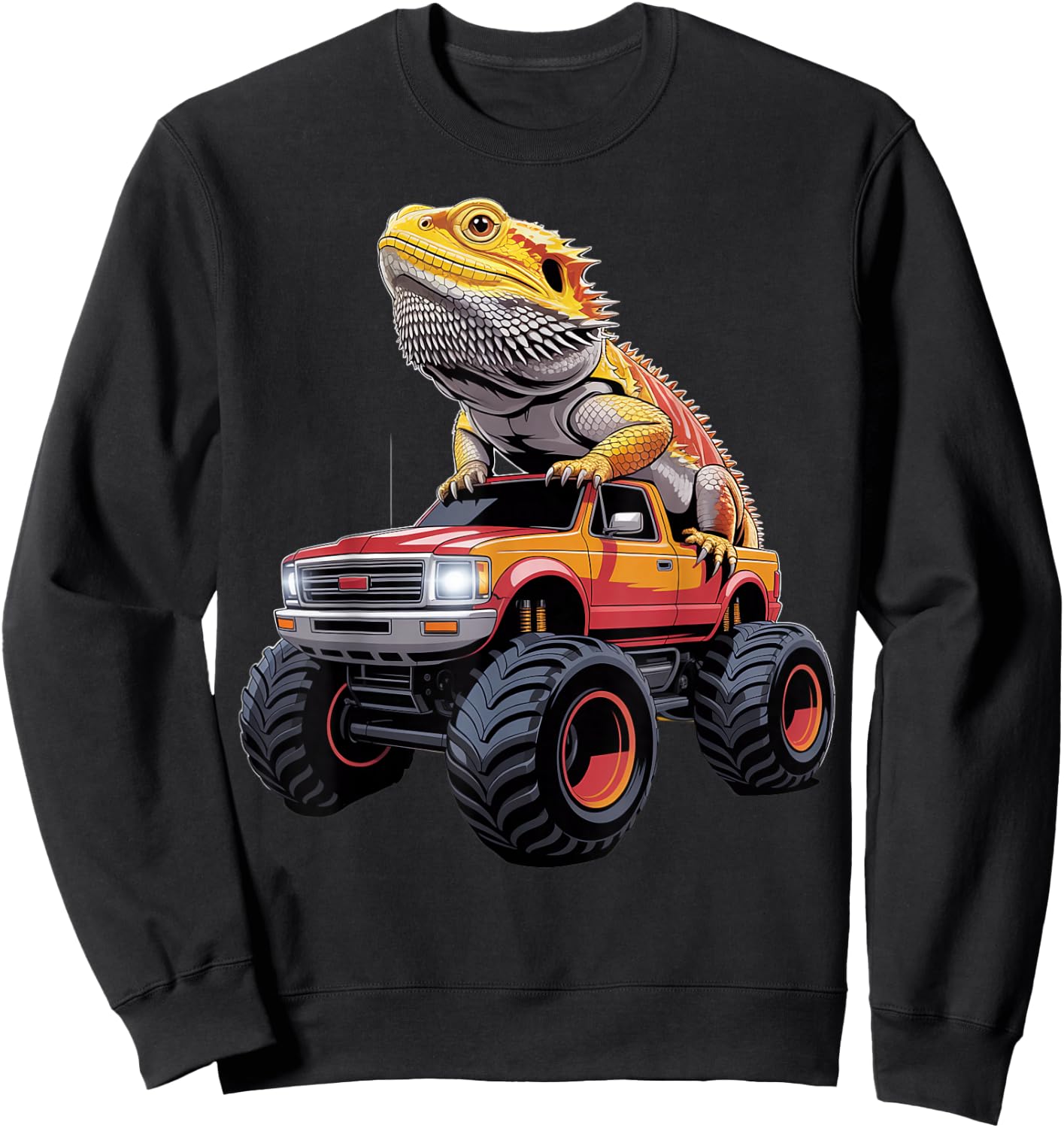 Monster Truck With Bearded Dragon Sweatshirt - Sweatshirt | Black