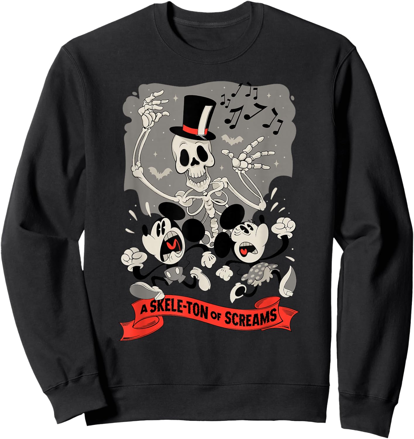 Disney Mickey and Friends Halloween Skele-ton of Screams Sweatshirt - Sweatshirt | Black
