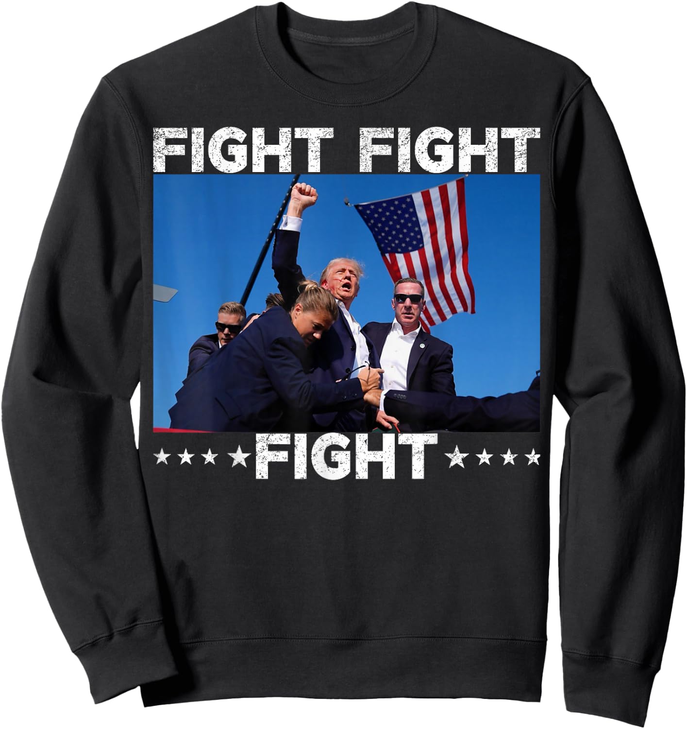 FIGHT FIGHT FIGHT Trump 2024 Vote Trump Sweatshirt - Sweatshirt | Black