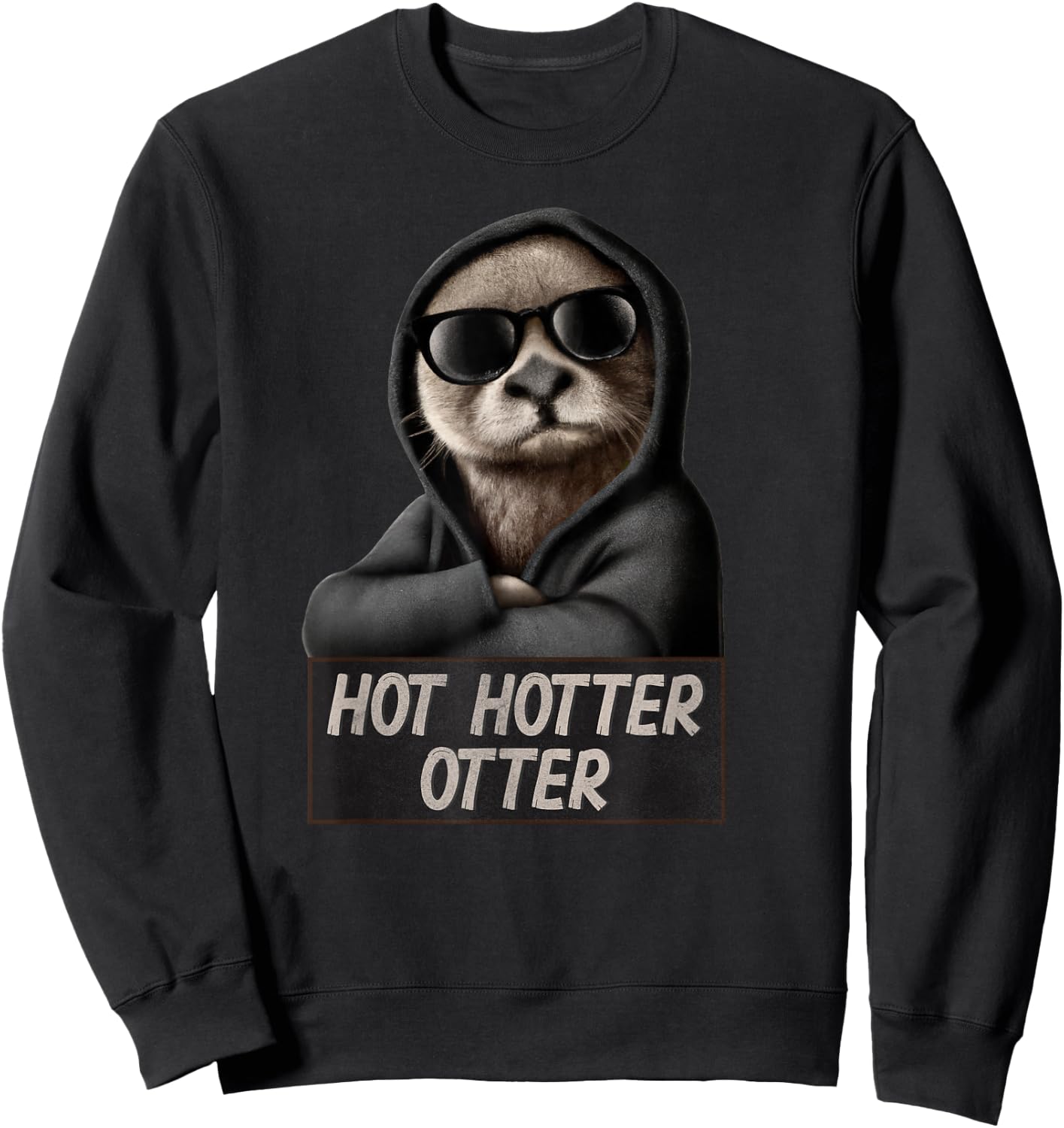Funny Hot Hotter Otter Otterliebe , black Sweatshirt - Sweatshirt | Black