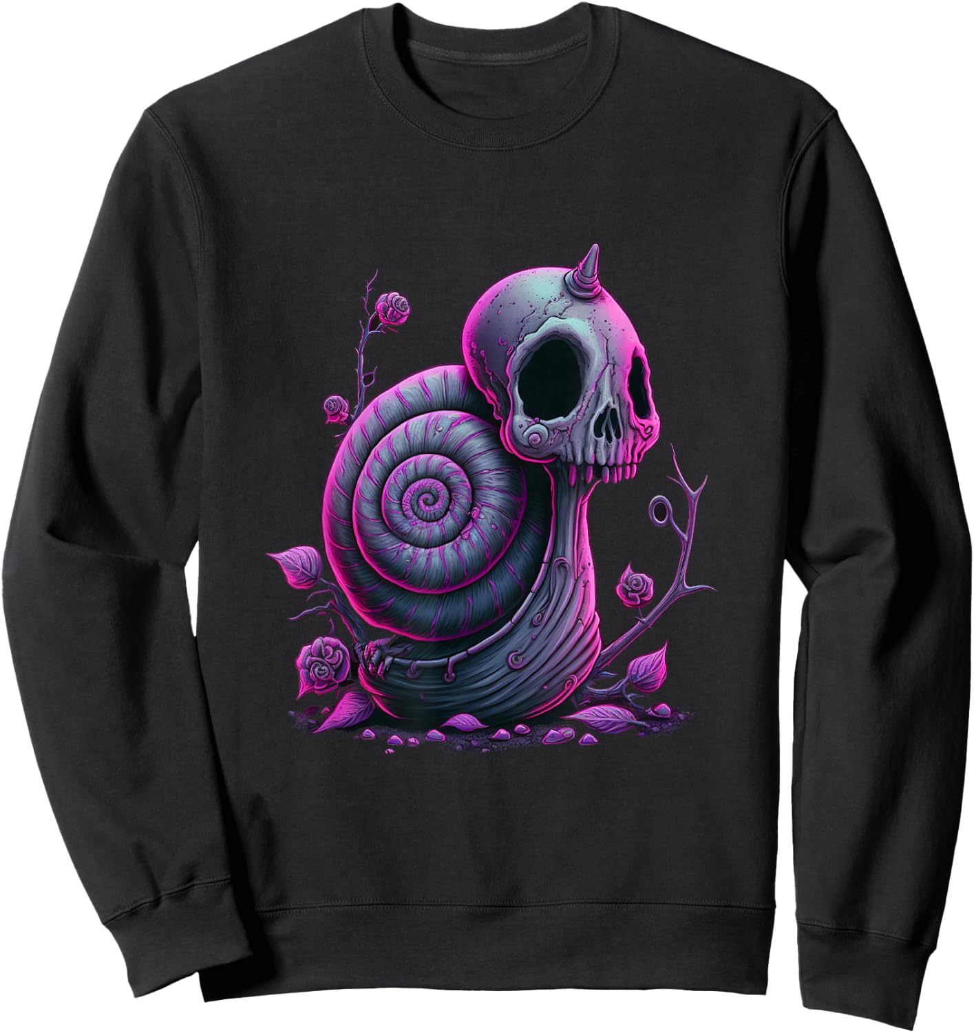 Kawaii Gothic Cute Goth Snake Sweatshirt - Sweatshirt | Black