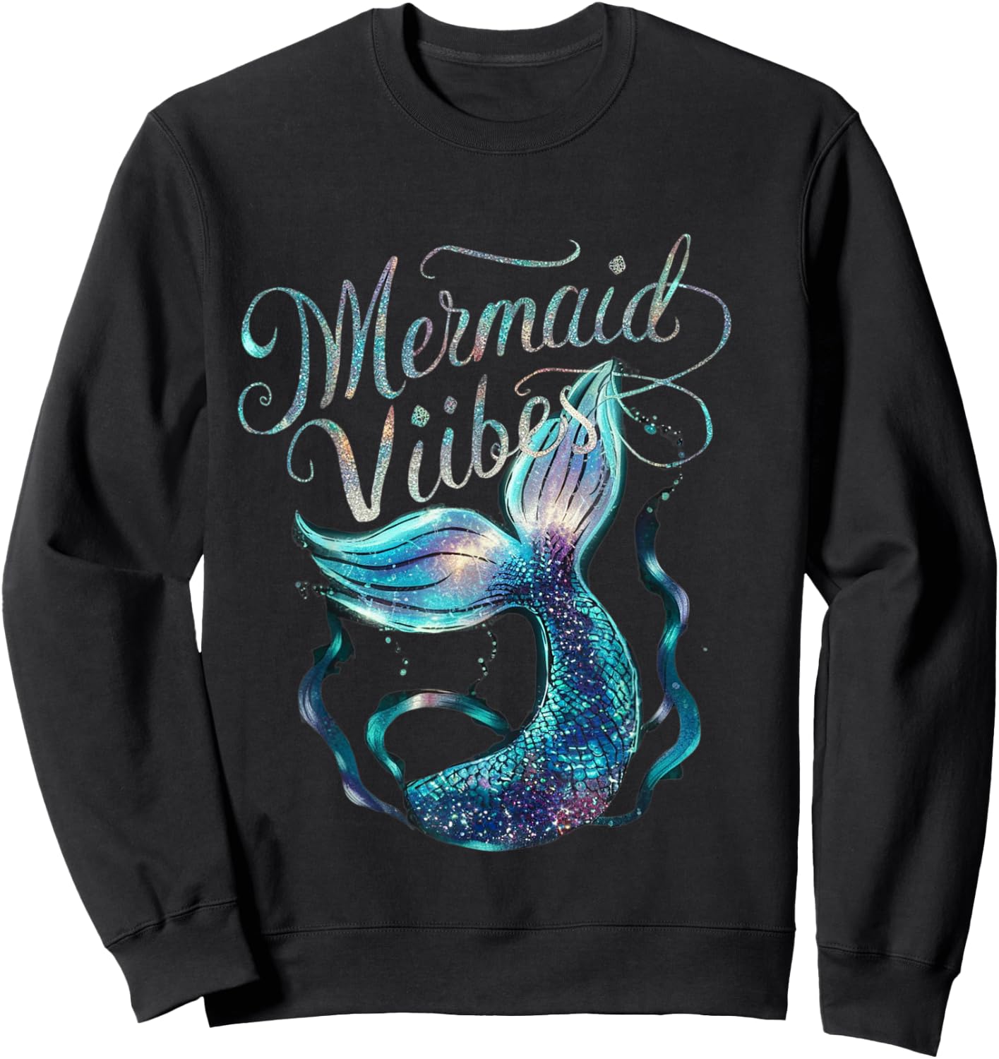 Mermaid Vibes Toddler ,mermaid Vibes,toddler Mermaid Vibes Sweatshirt - Sweatshirt | Black