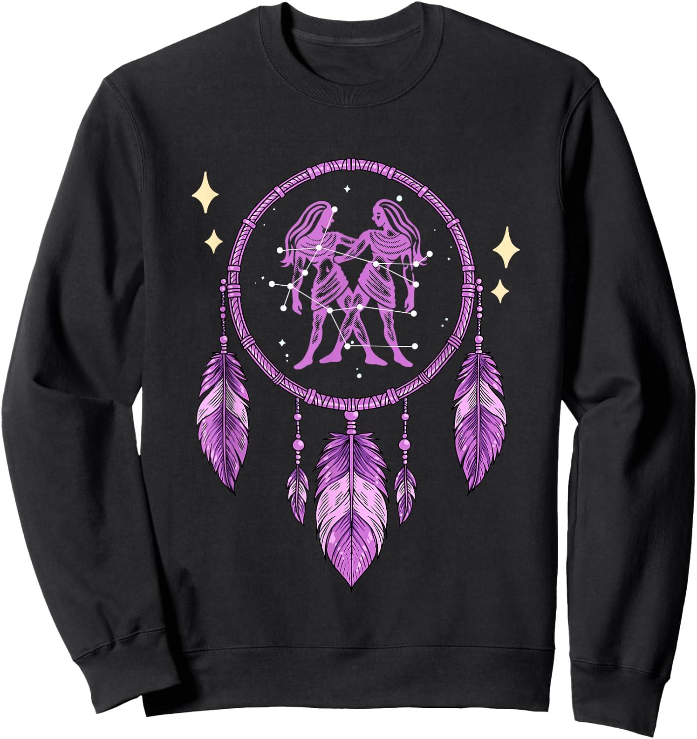 Gemini Zodiac Sign Sweatshirt - Sweatshirt | Black