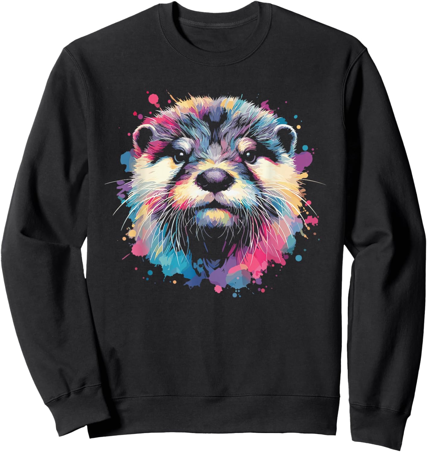 Adult Black Modern Graphic , Small, Short Sleeve, Round Neck, Collarless, Pull On, 1 Count, 0 Pockets, Lightweight, Stretchable, , All Ages, Casual Wear Sweatshirt - Sweatshirt | Black