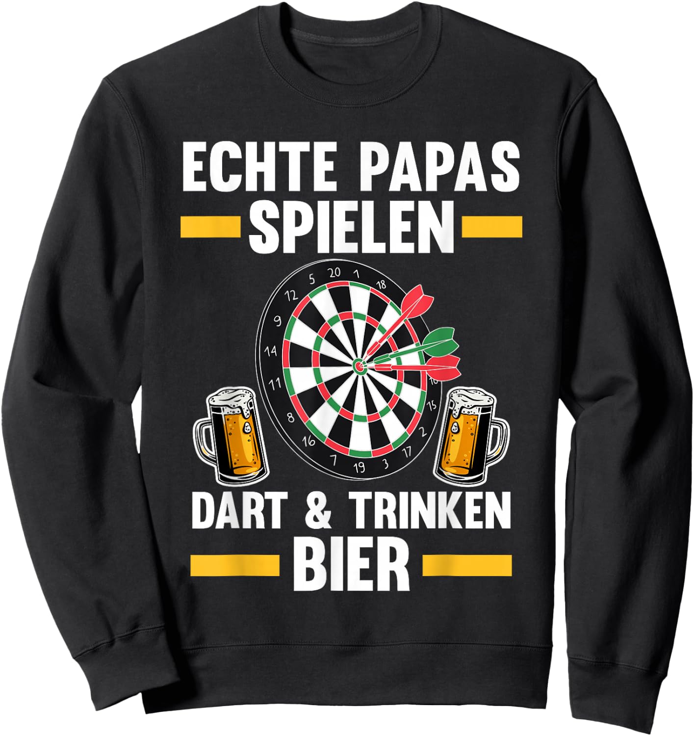Papas spielen Dart & Trinken Bier Dart & Bier Papa Sweatshirt - Sweatshirt | Black