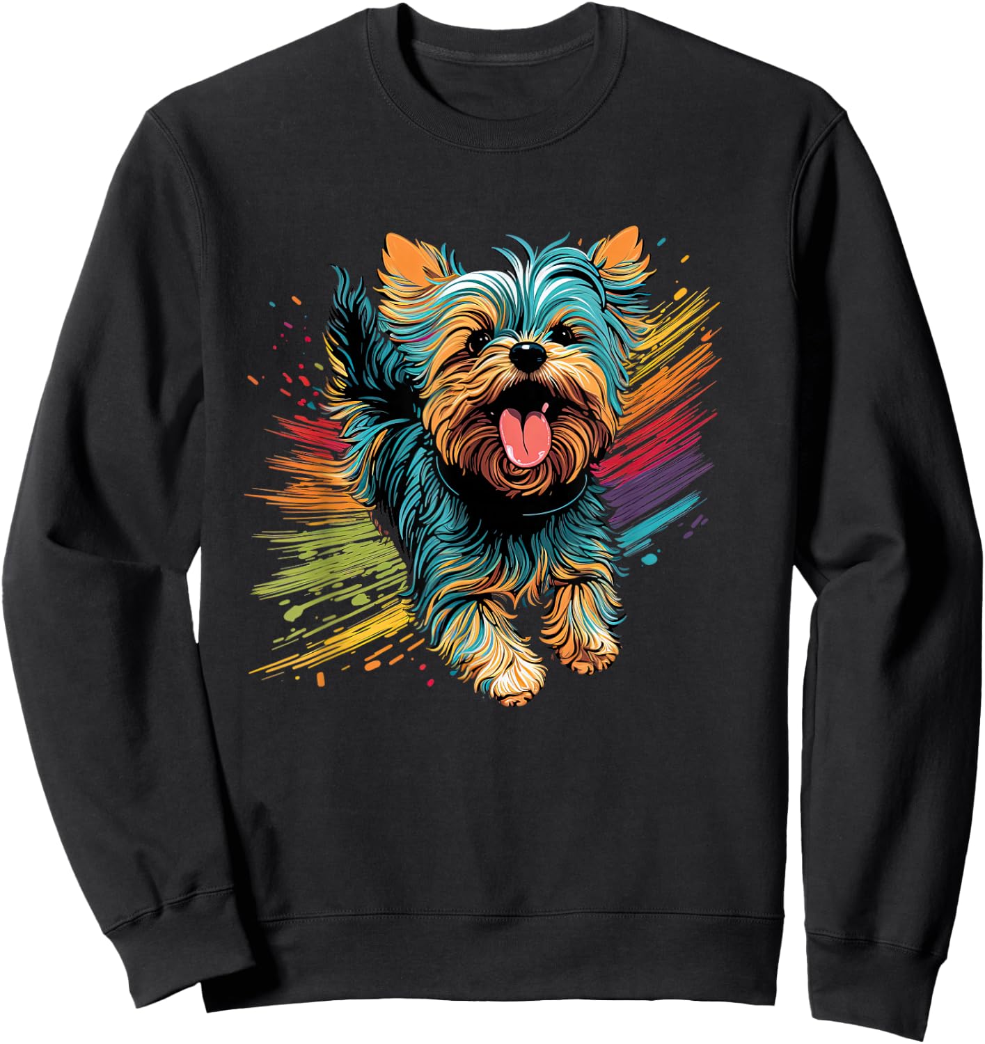 Yorkshire Terrier Dog Owner Cartoon of a Yorkshire Terrier Sweatshirt - Sweatshirt | Black