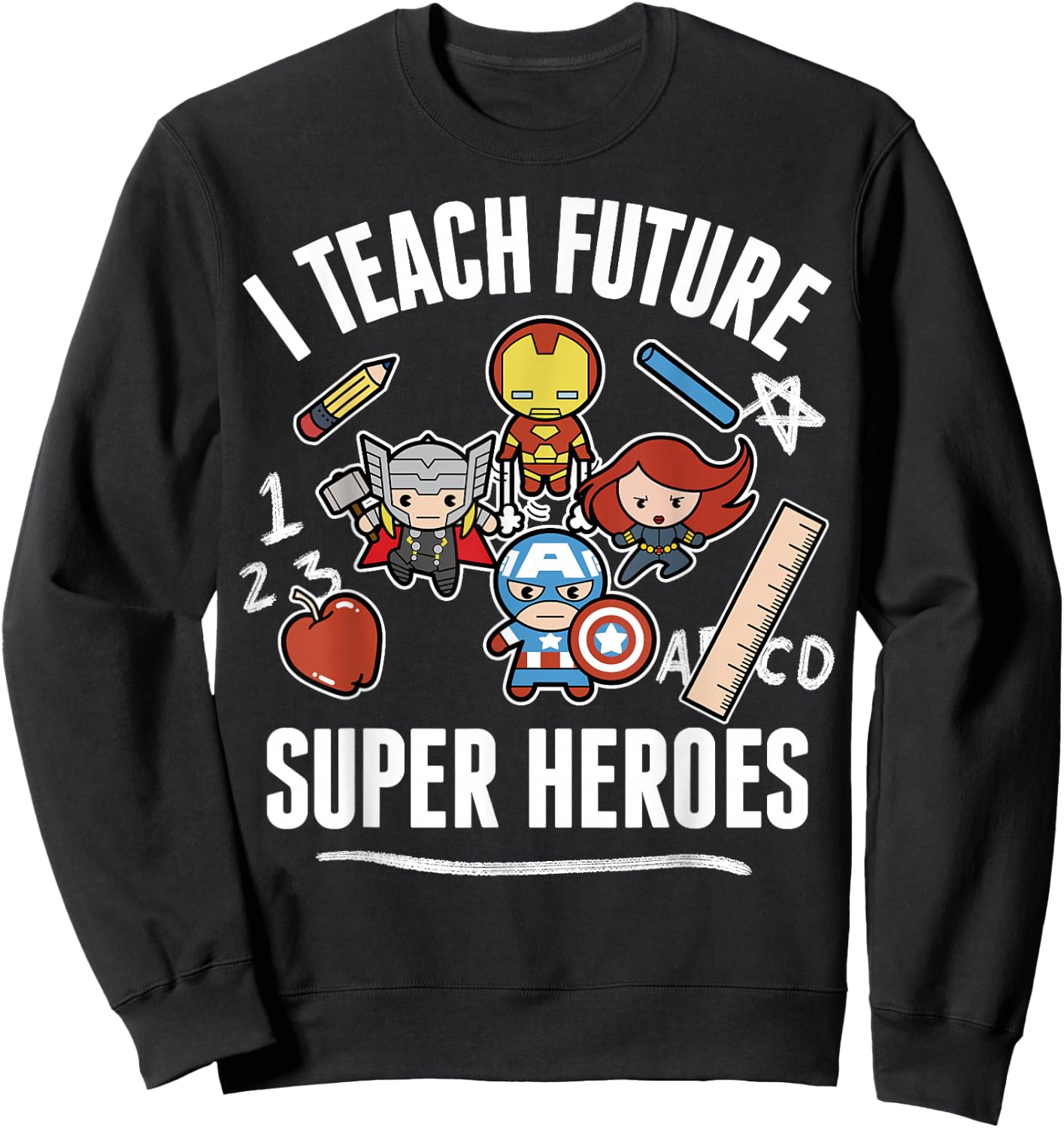 Marvel Avengers Classic I Teach Super Heroes Graphic Sweatshirt - Sweatshirt | Black