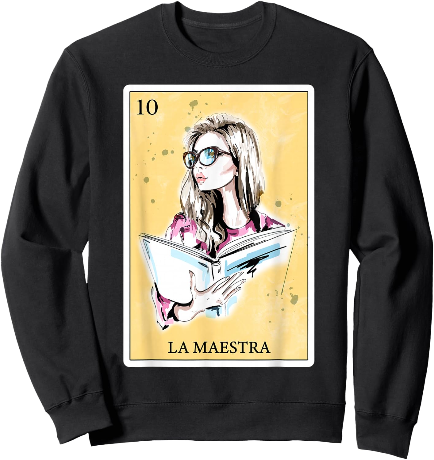Funny Spanish-Mexican Bingo Gifts for Teacher - La Maestra Men Women Sweatshirt - Sweatshirt | Black