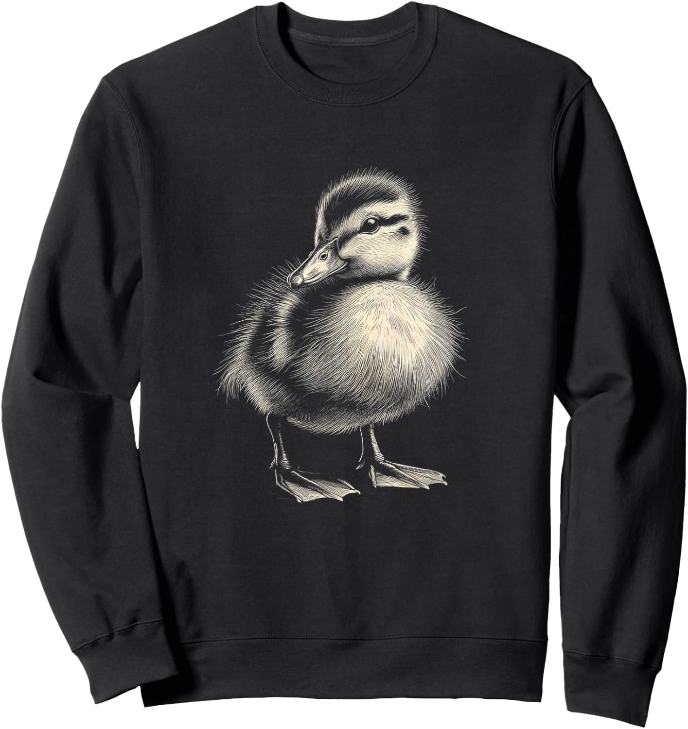Cute Baby Duck Graphic Duckling Art Design Sweatshirt - Sweatshirt | Black
