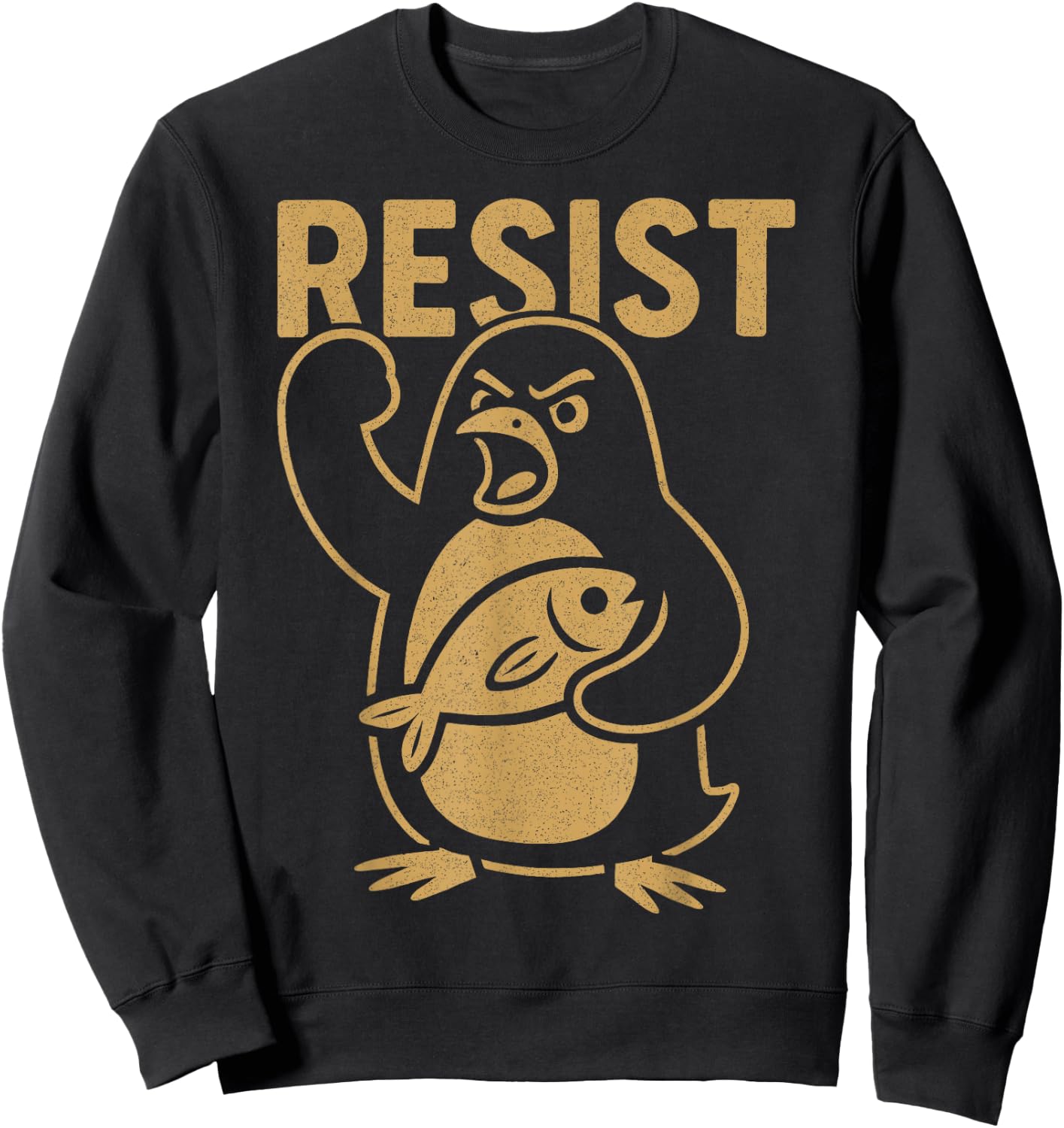 Résistez à la protestation des militants rebelles des pingouins en colère contre les tarifs douaniers Sweatshirt - Sweatshirt | Black