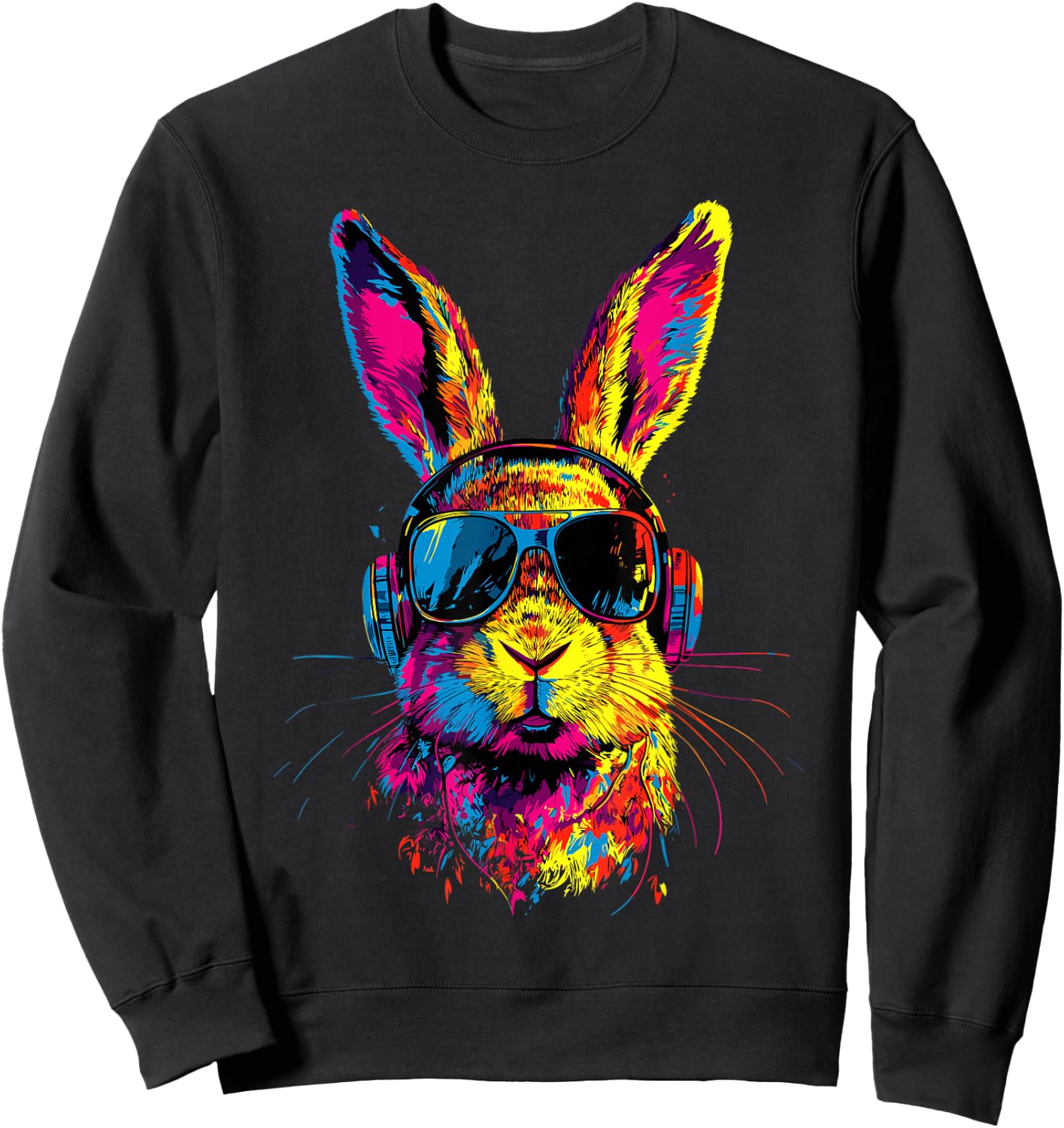 Lapin avec Lunettes de Soleil Lapin des Champs Doux Lapins Sweatshirt - Sweatshirt | Black