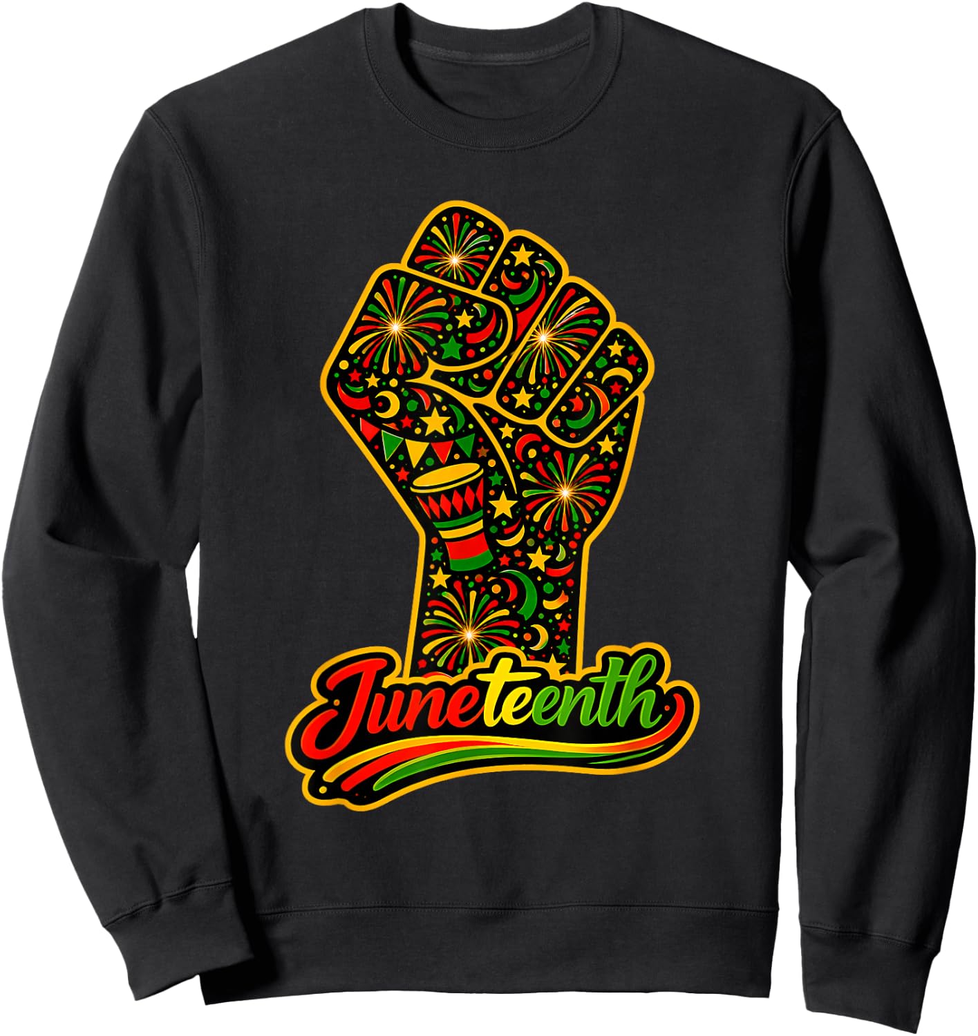 Juneteenth Black Power Fist African American Sweatshirt - Sweatshirt | Black