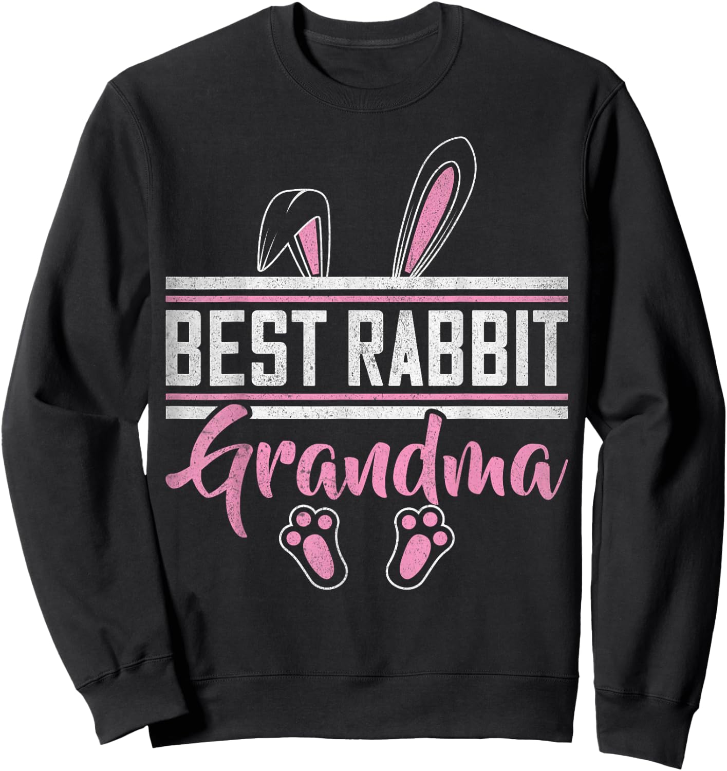 Best Rabbit Grandma Ever Bunny Grandma Sweatshirt - Sweatshirt | Black