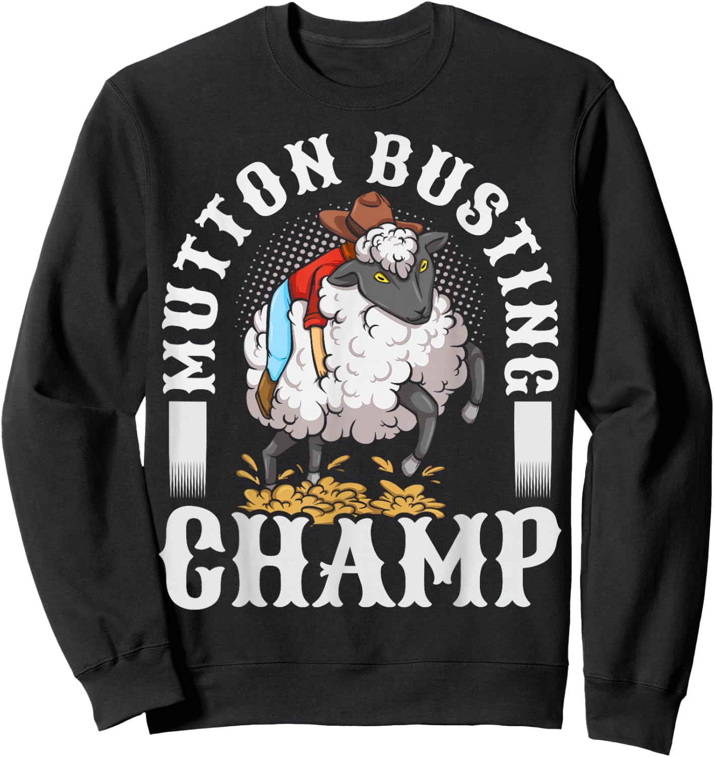 Youth Rodeo Mutton Busting Design for a Mutton Buster Sweatshirt - Sweatshirt | Black