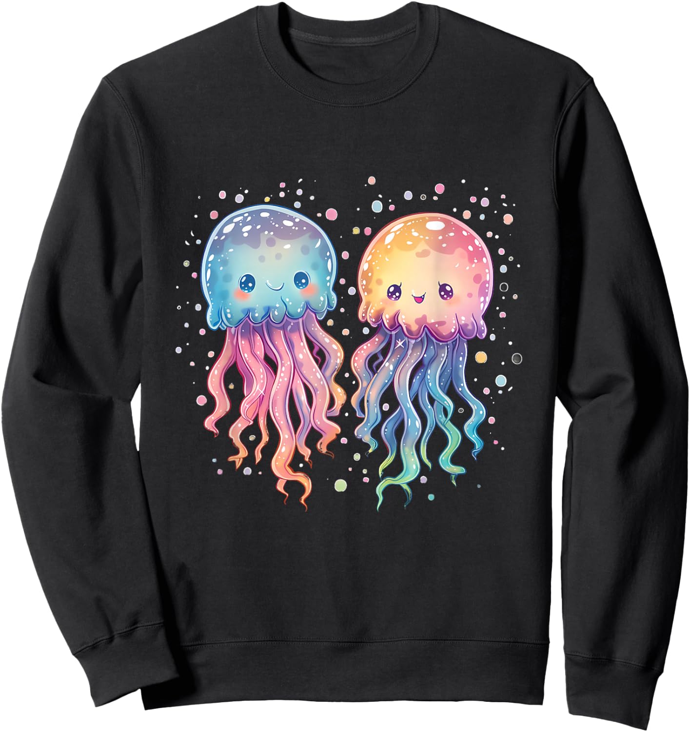 Jellyfish Marine Mammal Artwork Motif Sea Ocean Animal , black Sweatshirt - Sweatshirt | Black