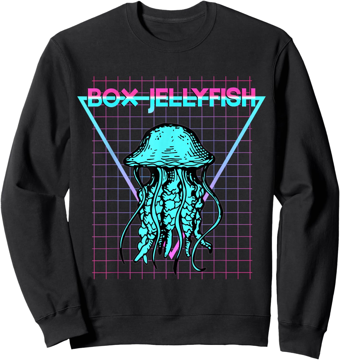 Box Jellyfish Ocean Animal Aesthetic Retro Jellyfish Sweatshirt - Sweatshirt | Black