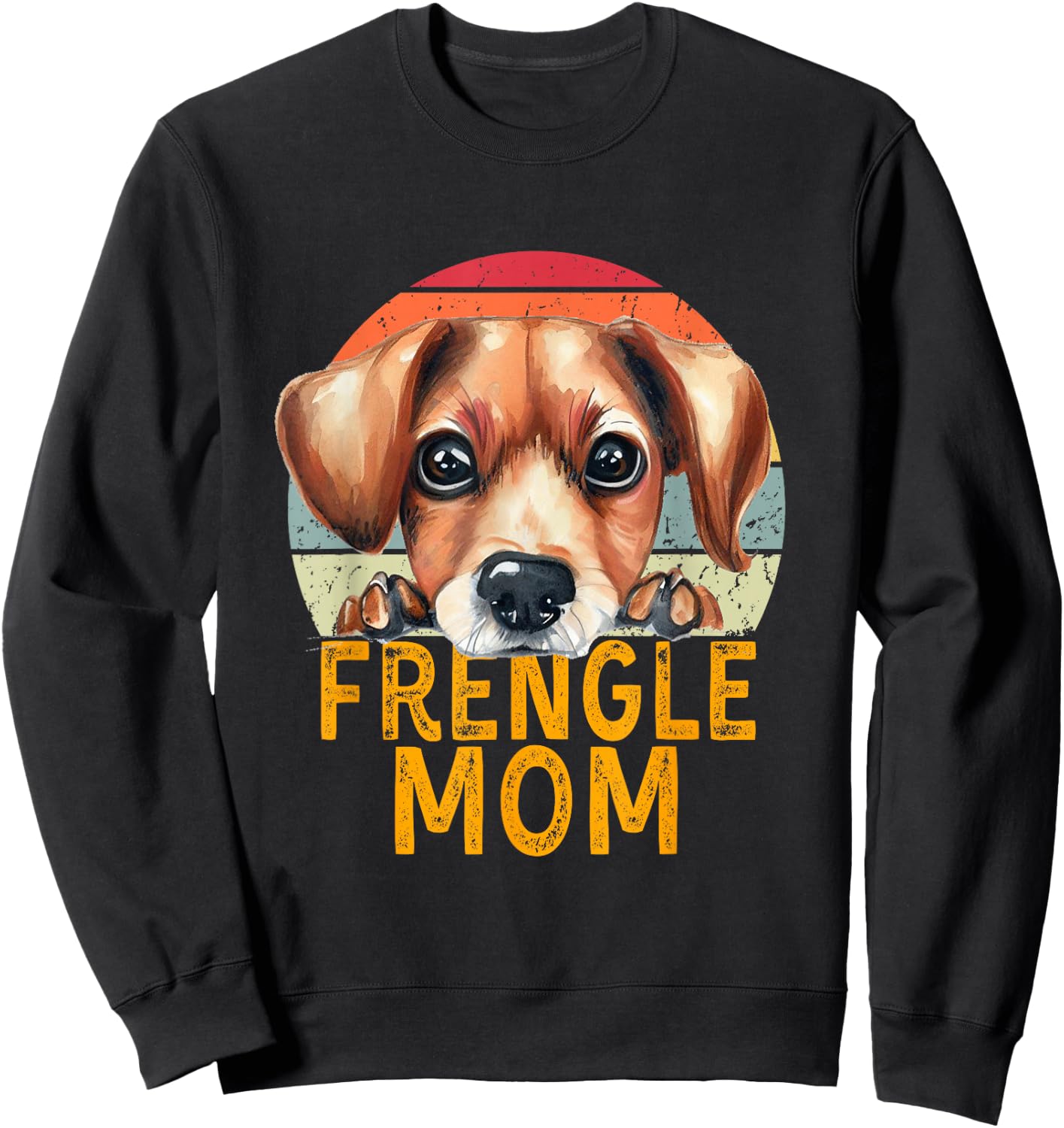 Frengle Dog Mom Retro Vintage Funny My Dogs Are My Cardio Sweatshirt - Sweatshirt | Black