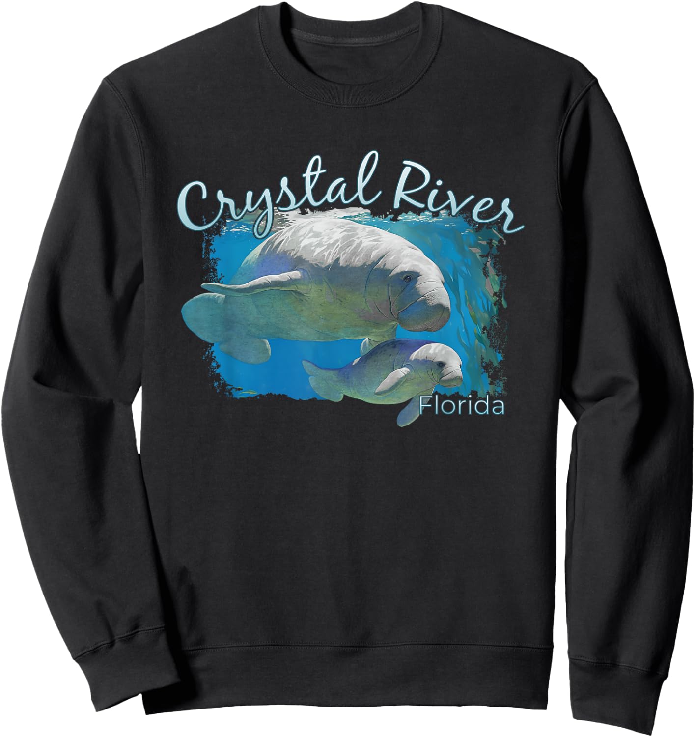 Crystal River Florida Love The Manatees Sweatshirt - Sweatshirt | Black
