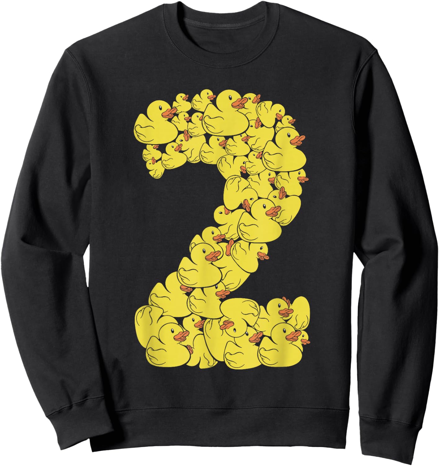 Rubber Ducky 2 Year Old Quack Birthday Rubber Duck Sweatshirt - Sweatshirt | Black