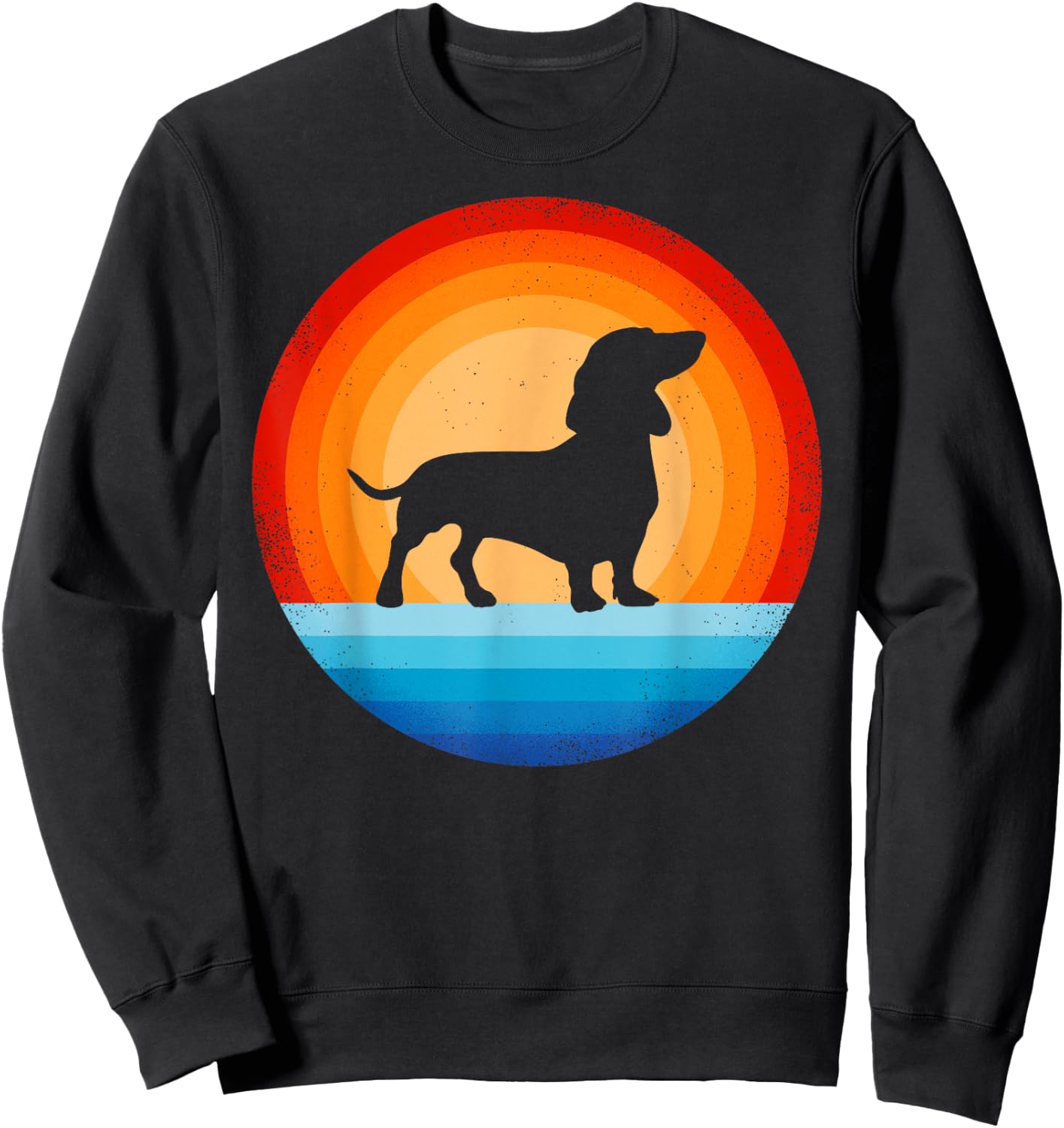 Dachshund Retro Vintage 60s 70s Sunset Wiener Dog Lovers Men Sweatshirt - Sweatshirt | Black