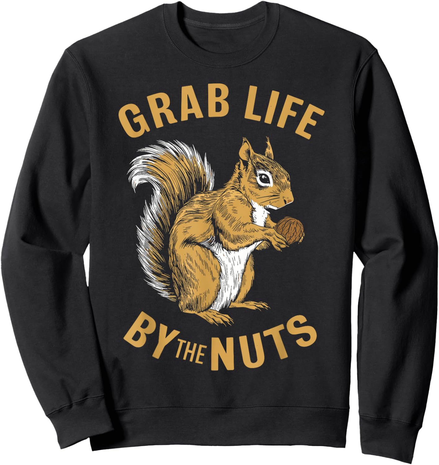 Squirrel Grab Life By The Nuts, Funny Squirrel Lover Sweatshirt - Sweatshirt | Black