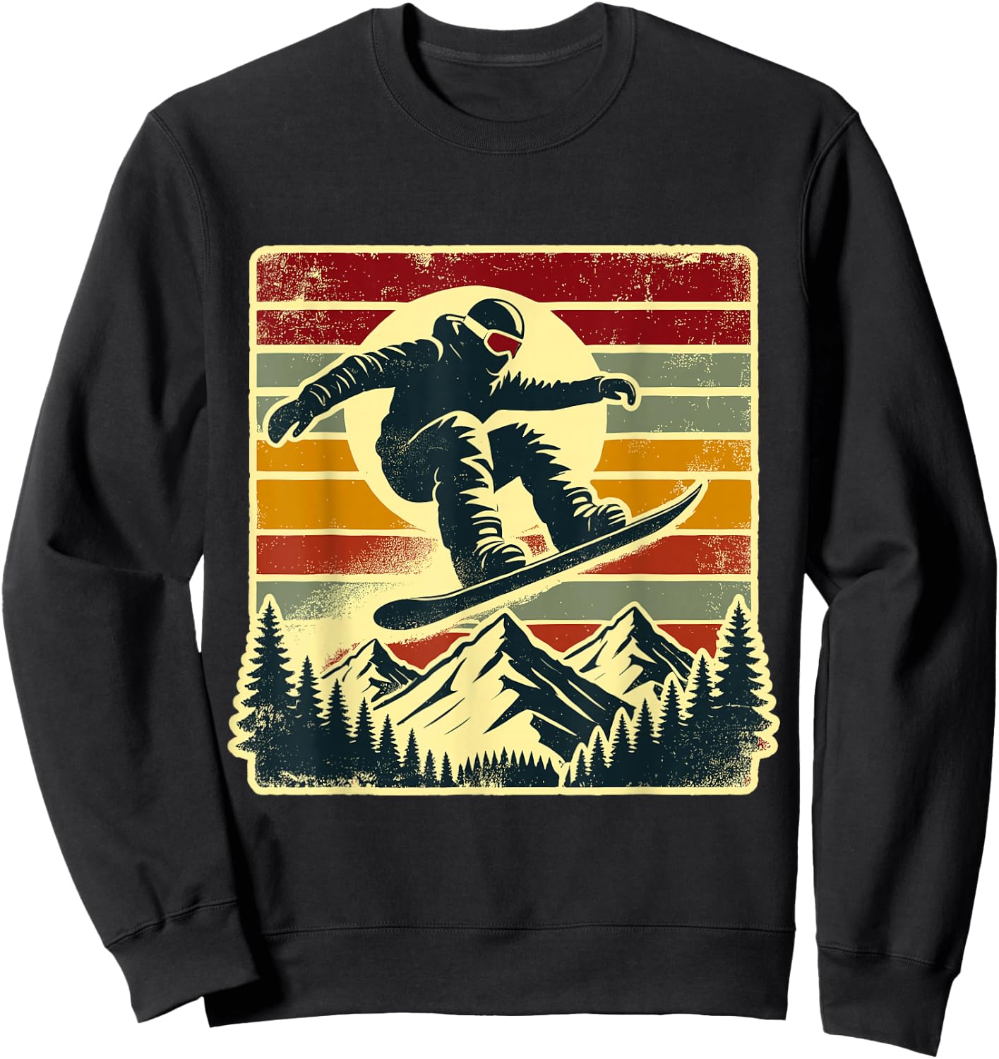 Retro Snowboard Rider Snowboarding Lover Snowboarder Sweatshirt - Sweatshirt | Black