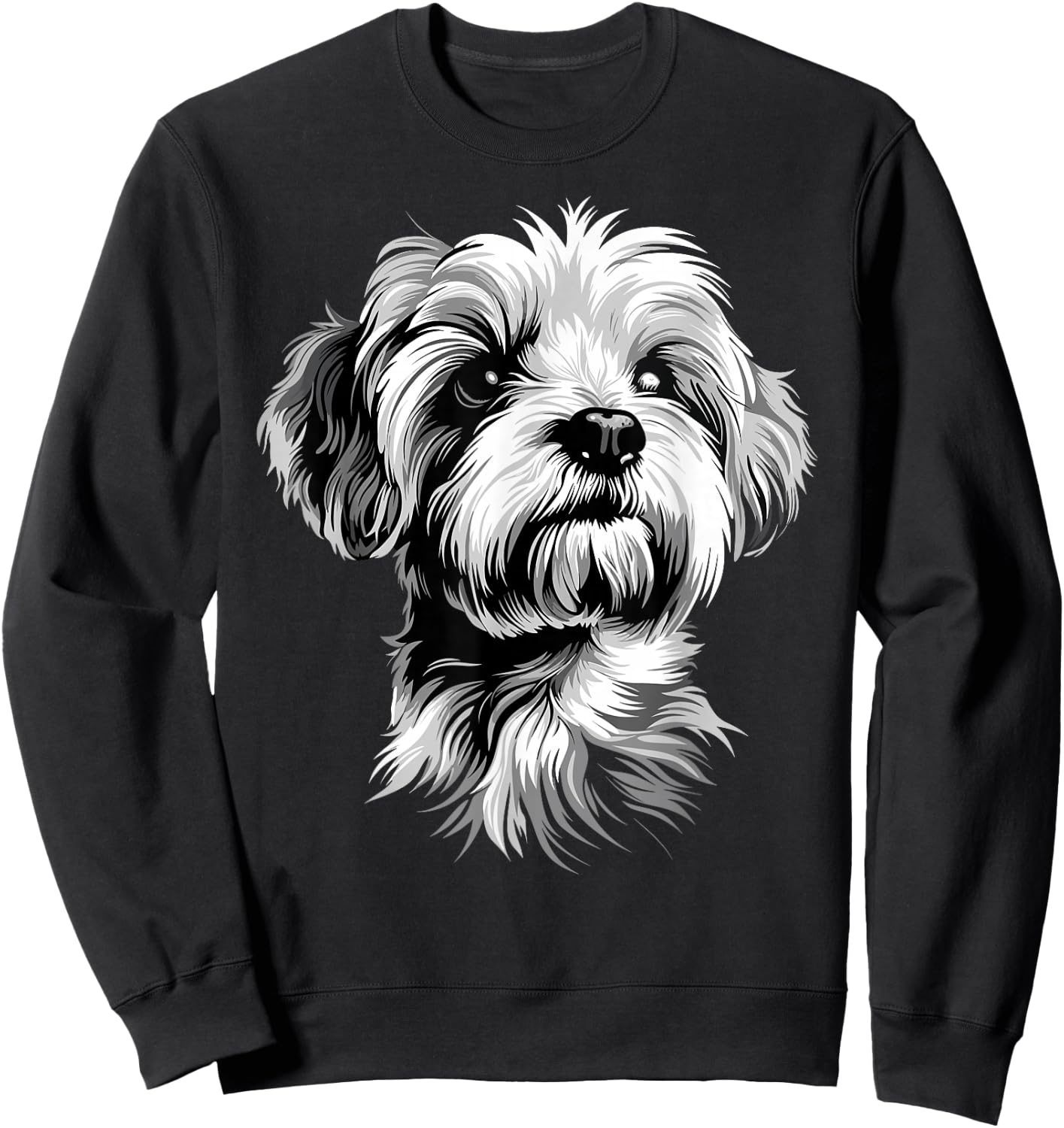 Bichon Maltese Small Dog Bichon Maltese Love Cute , Black, S Sweatshirt - Sweatshirt | Black