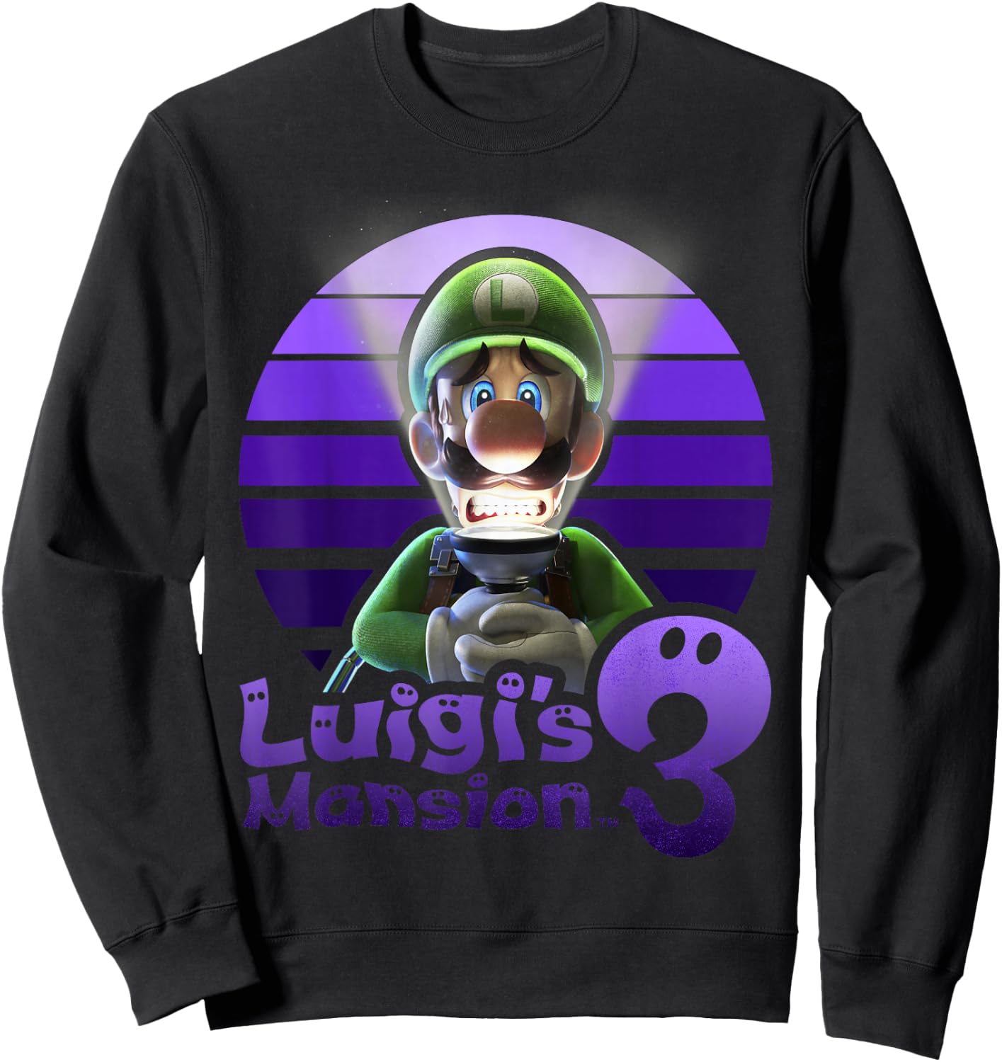 Luigi's Mansion 3 Luigi Purple Portrait Sweatshirt - Sweatshirt | Black
