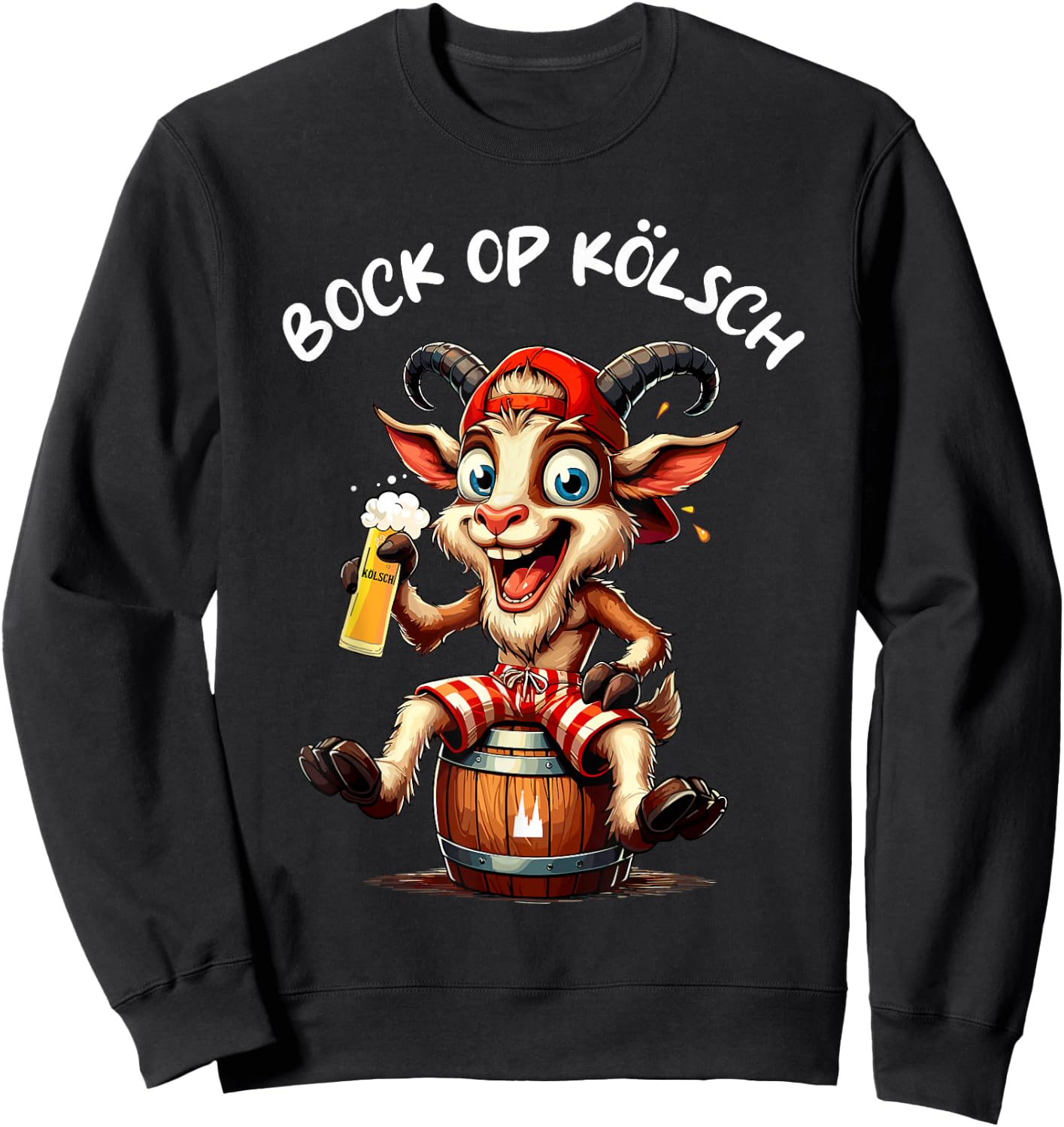 Bock op Kölsch Goat Köln Carnival Alaaf Funny , black Sweatshirt - Sweatshirt | Black