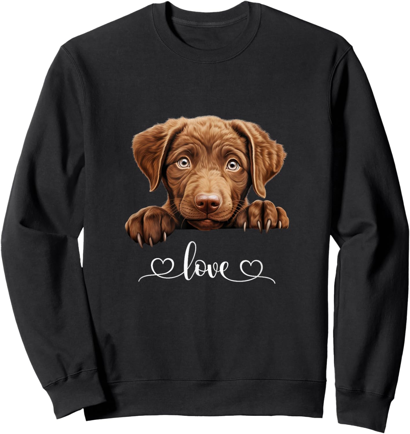 Cute Dog Graphic Love Puppy Chesapeake Bay Retriever Dog Women Sweatshirt - Sweatshirt | Black