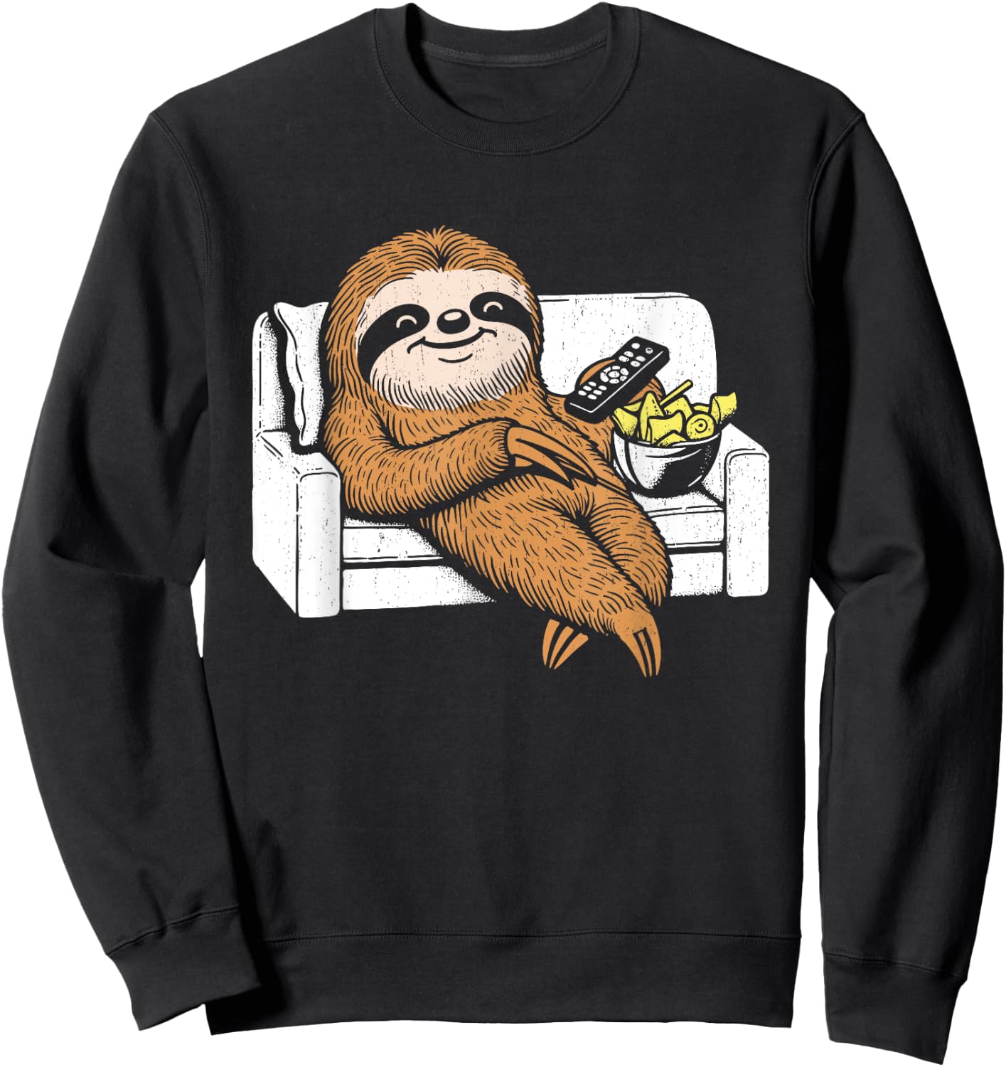 Lazy Lazy Watching TV Funny Lazy Animal Lover Humor , Black, S Sweatshirt - Sweatshirt | Black