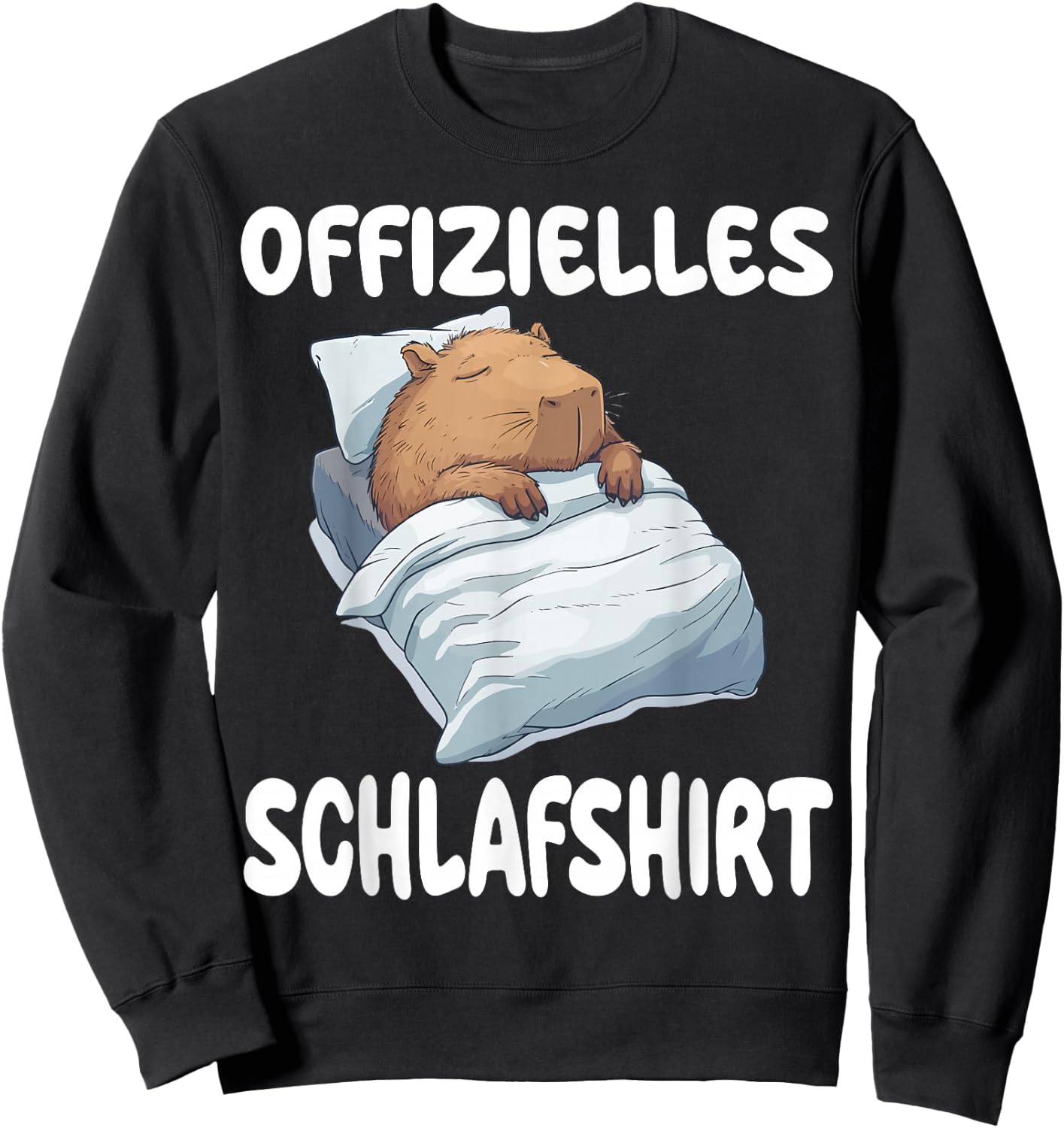 Capybara Water Pig Official Sleep Shirt Nightdress , black Sweatshirt - Sweatshirt | Black