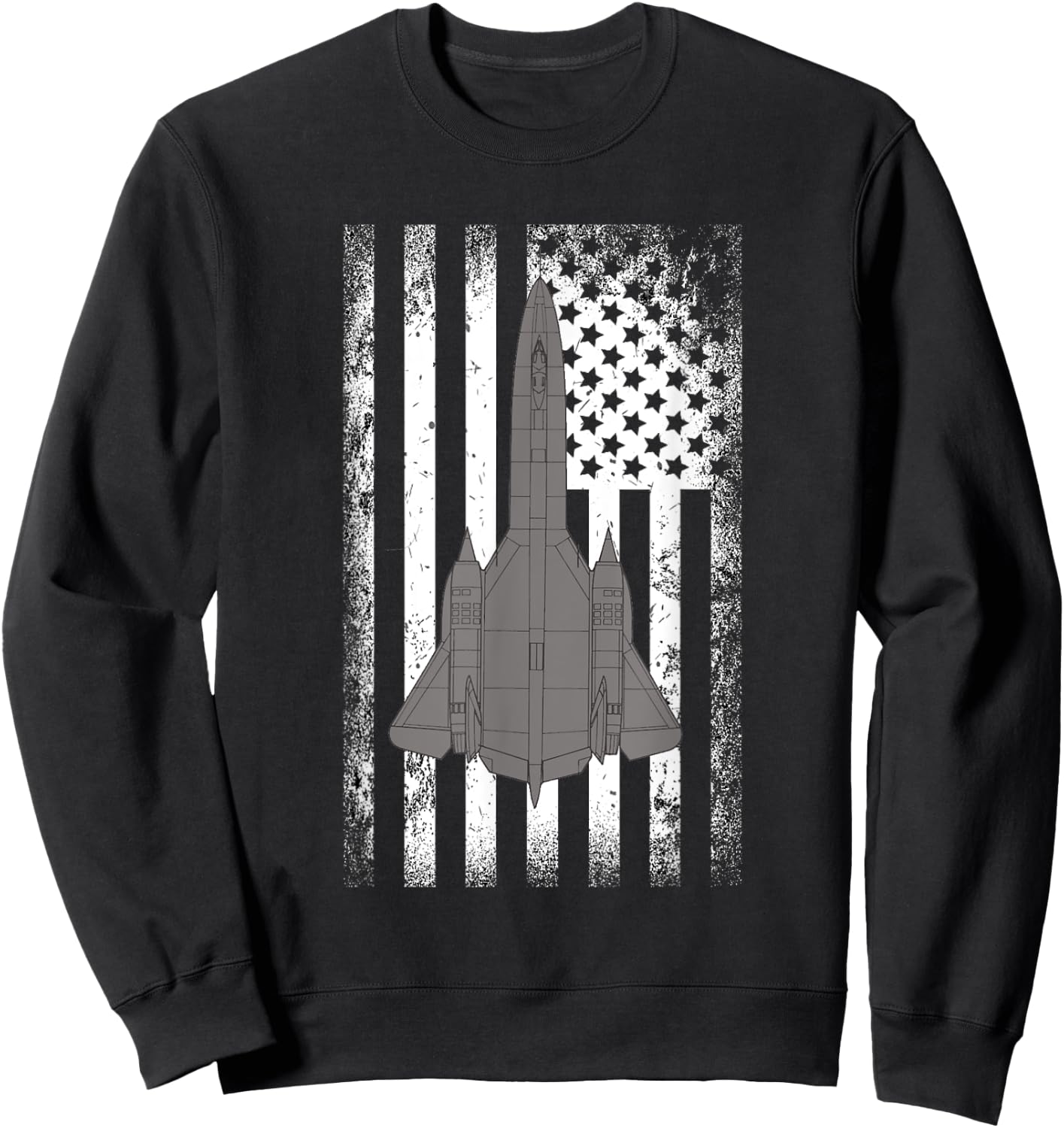 SR-71 Blackbird American Flag Military Plane Men Sweatshirt - Sweatshirt | Black
