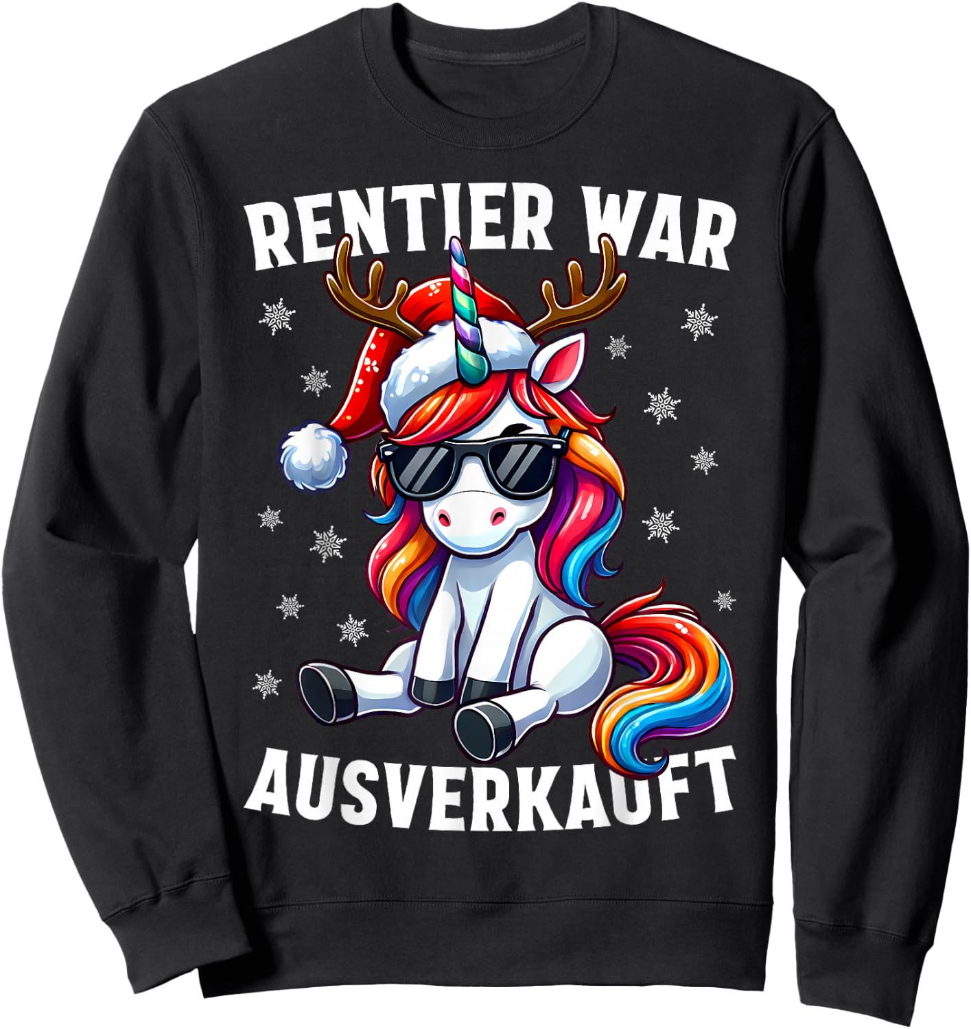 Funny Reindeer War Sold Out Funny Reindeer Christmas , black Sweatshirt - Sweatshirt | Black