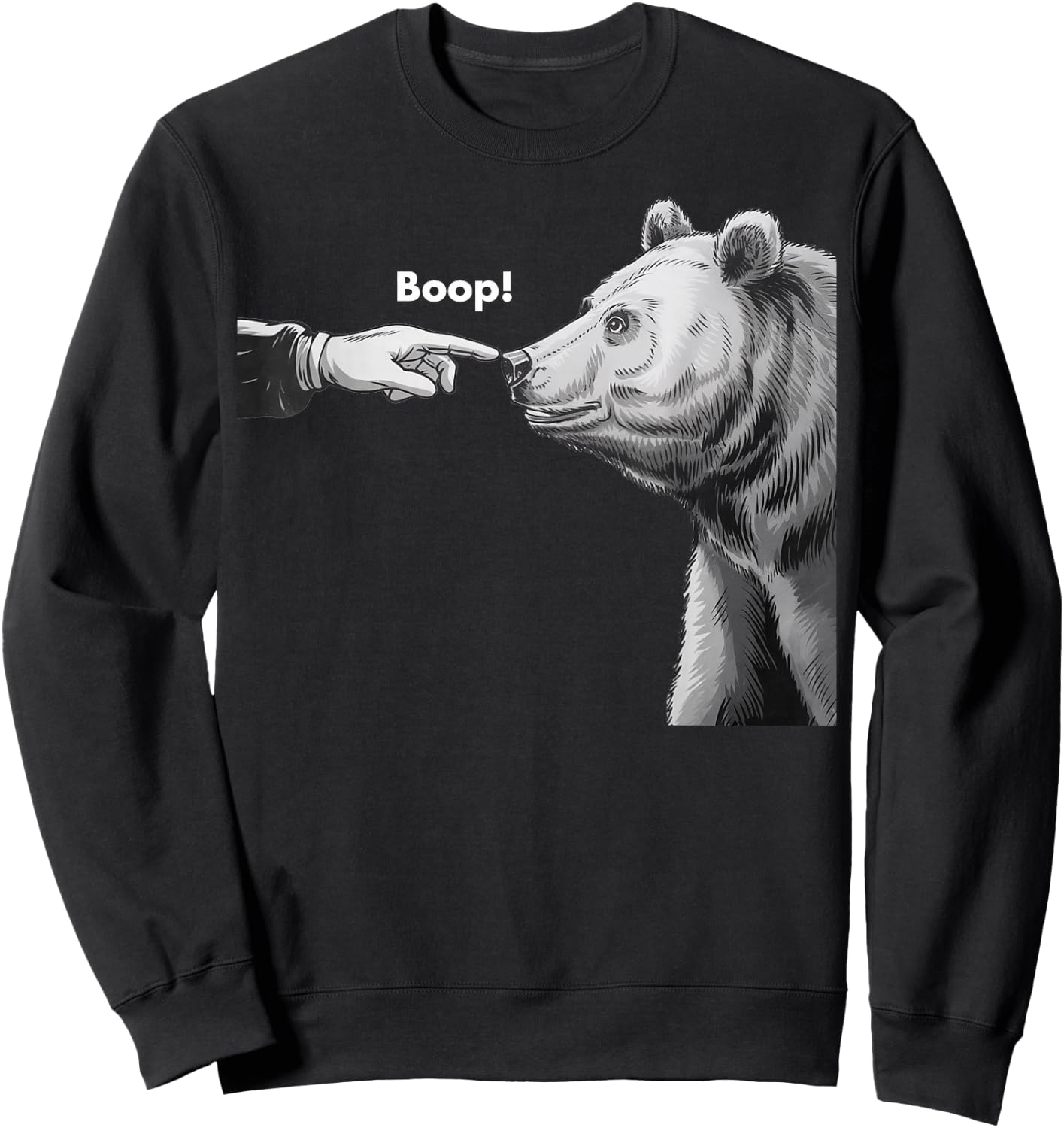 Funny Boop Bear Nose Sweatshirt - Sweatshirt | Black